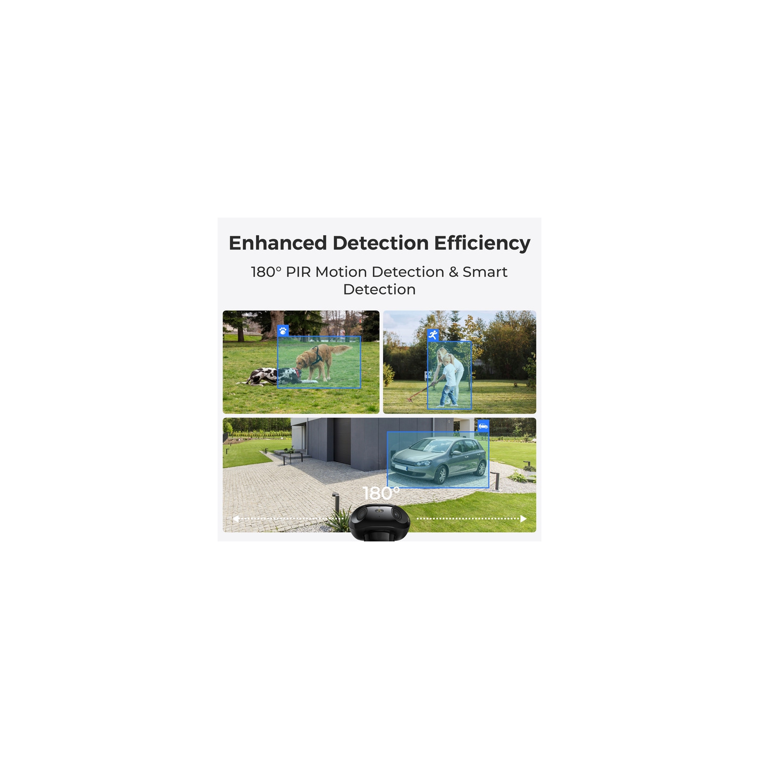 Reolink 4K Solar Security Camera, Rechargeable Battery Wireless Outdoor Camera with Dual-Band Wi-Fi 6, 180° Blindspot-Free View, Argus 4 Pro - Black