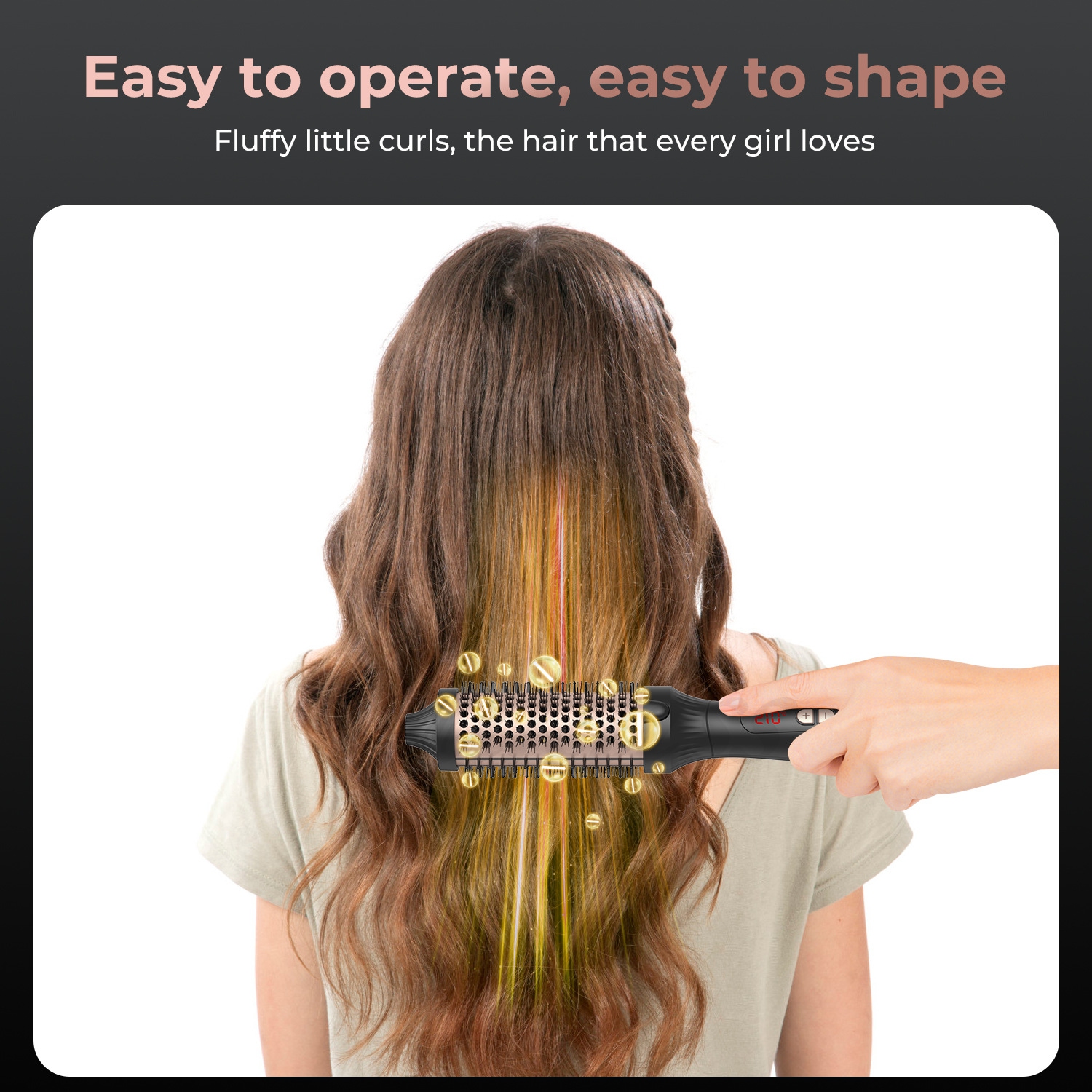 Thermal Brush for Hair 1.5in Volumizing Curling Brush, Hot Brush Ionic Heated Brush Curling Iron,Travel Curling Wand Brush