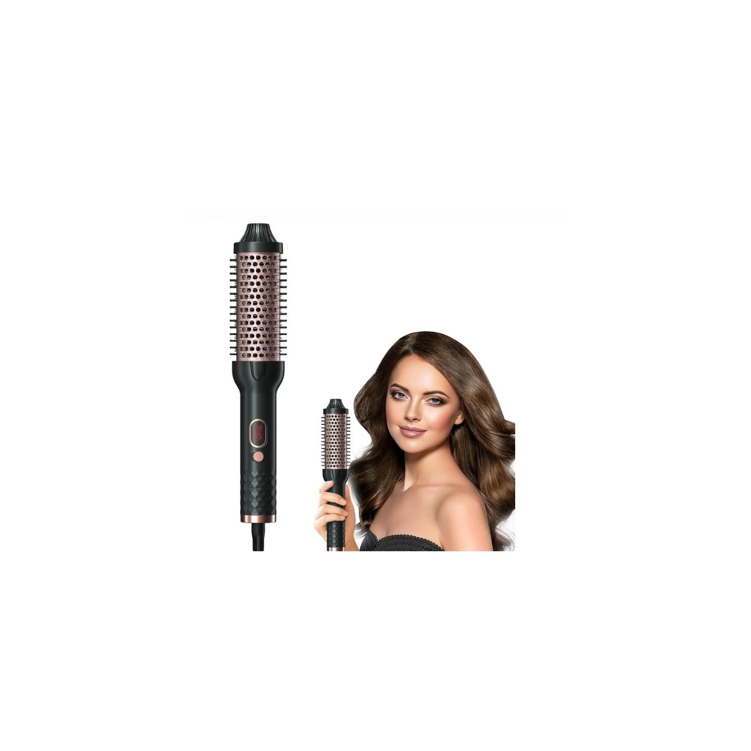 Thermal Brush for Blowout Look,1.5Inch Negative Ion Heated Round Brush,Hair Curling Brush for Curl,Fast Heating Curling Iron