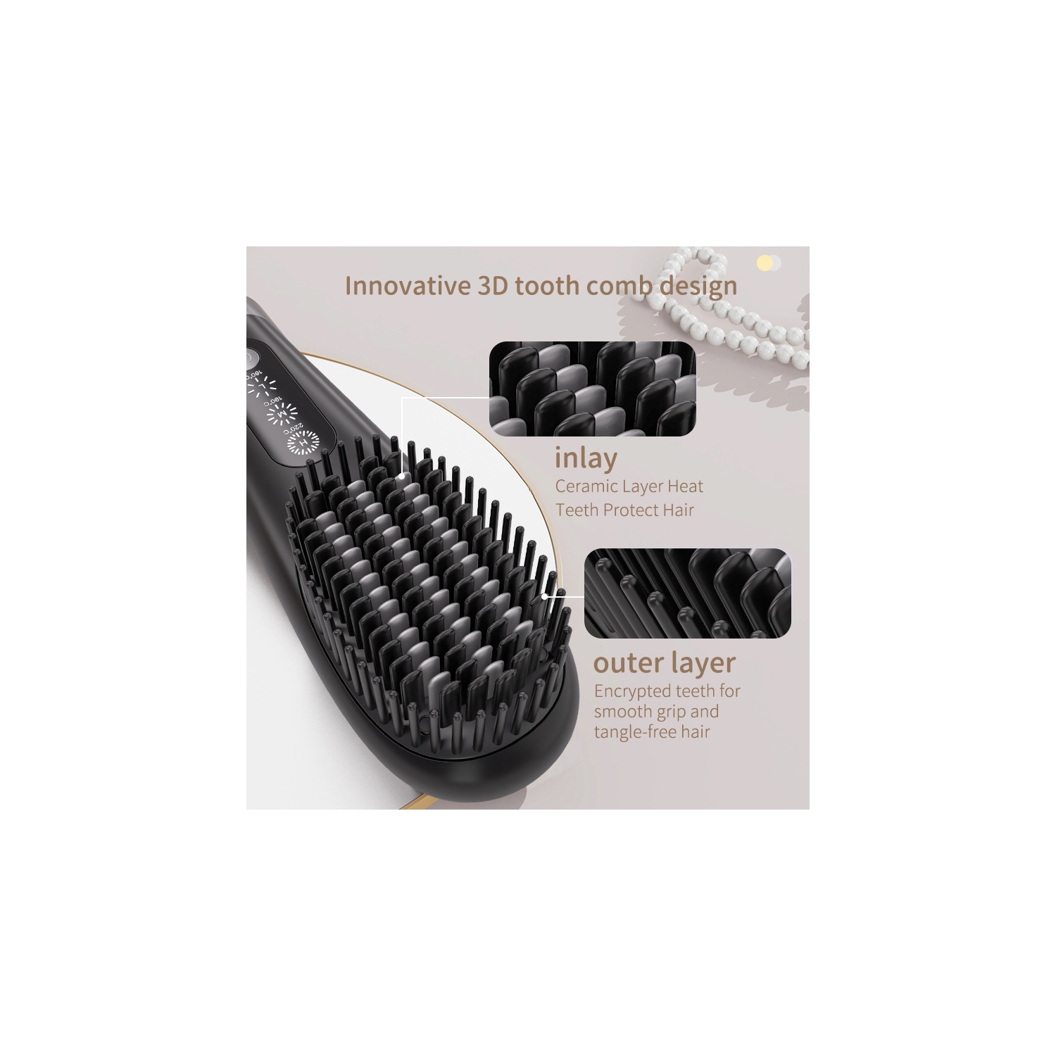 Cordless Hair Straightener Brush,Negative Ion Straightening Comb,Rechargeable Straight Curly Hair Comb for Hairdressing