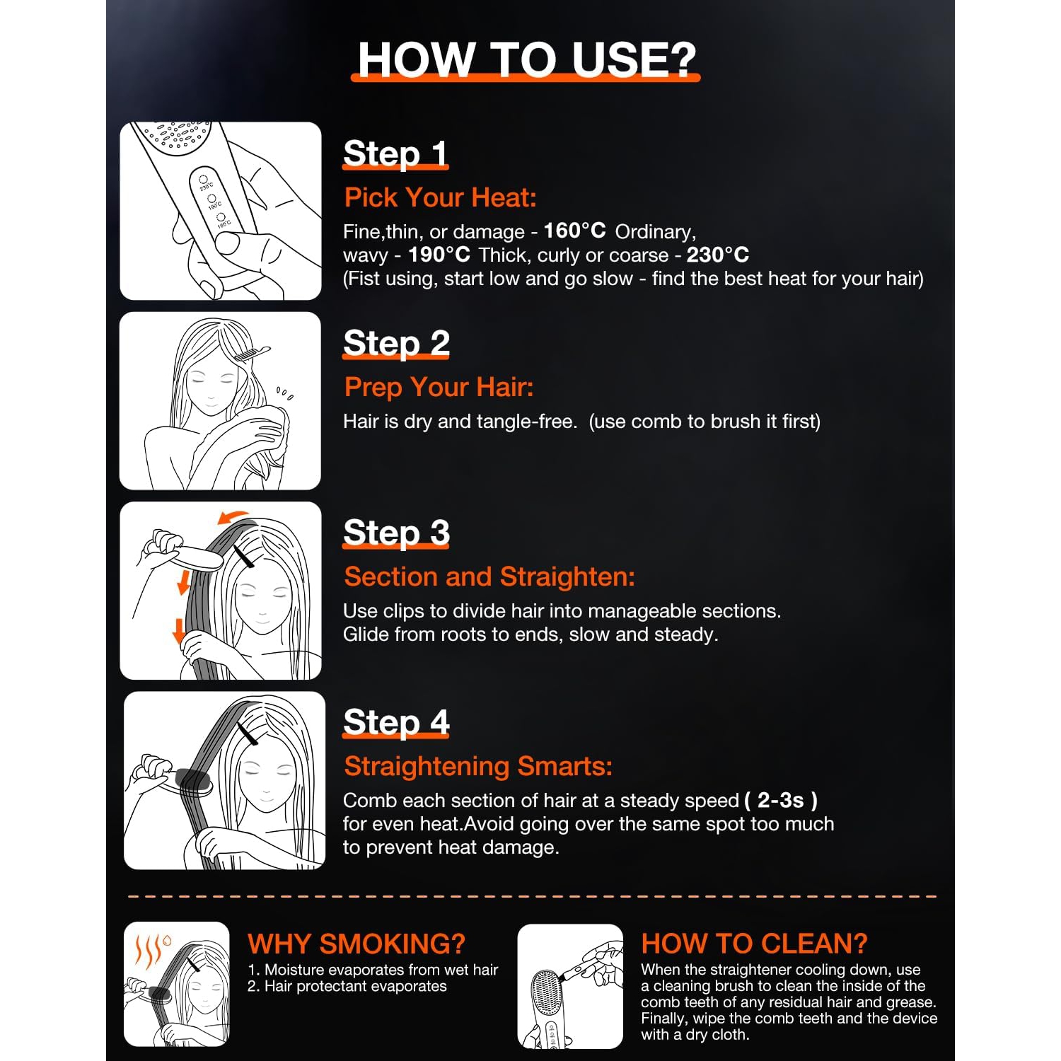 Cordless Hair Straightener Brush,Negative Ion Straightening Comb,Rechargeable Straight Curly Hair Comb for Hairdressing