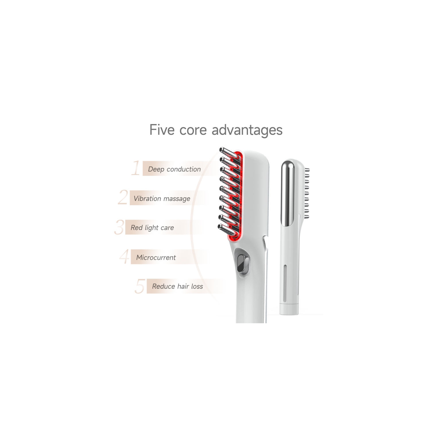 Peigne de croissance pour les cheveux Red Light, peigne anti-perte de cheveux pour les mollets, peigne de massage pour le cuir chevelu, brosse de