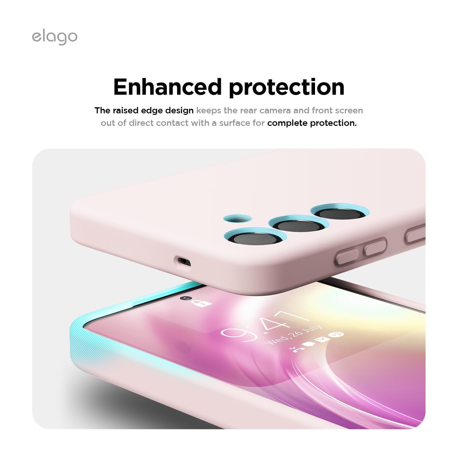Elago Compatible avec Samsung Galaxy S25 Plus, étui en silicone liquide, antichoc, étui mince pour téléphone, doublure douce en microfibre
