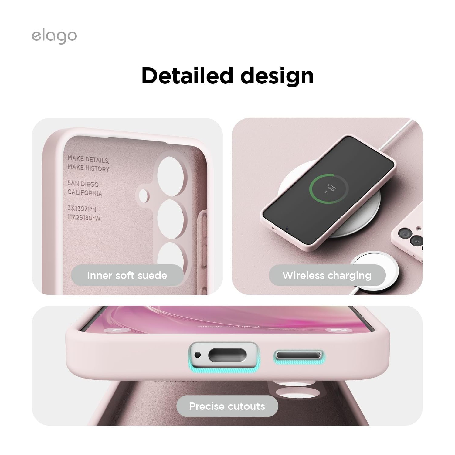 Elago Compatible avec Samsung Galaxy S25 Plus, étui en silicone liquide, antichoc, étui mince pour téléphone, doublure douce en microfibre