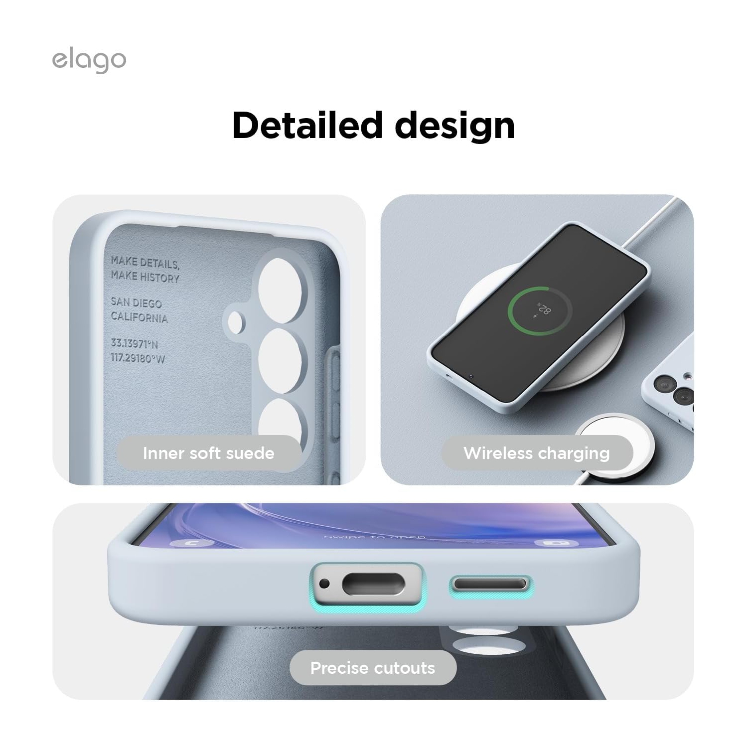 Elago compatible avec Samsung Galaxy S25, étui en silicone liquide, antichoc, étui mince pour téléphone, doublure douce en microfibre antirayure,