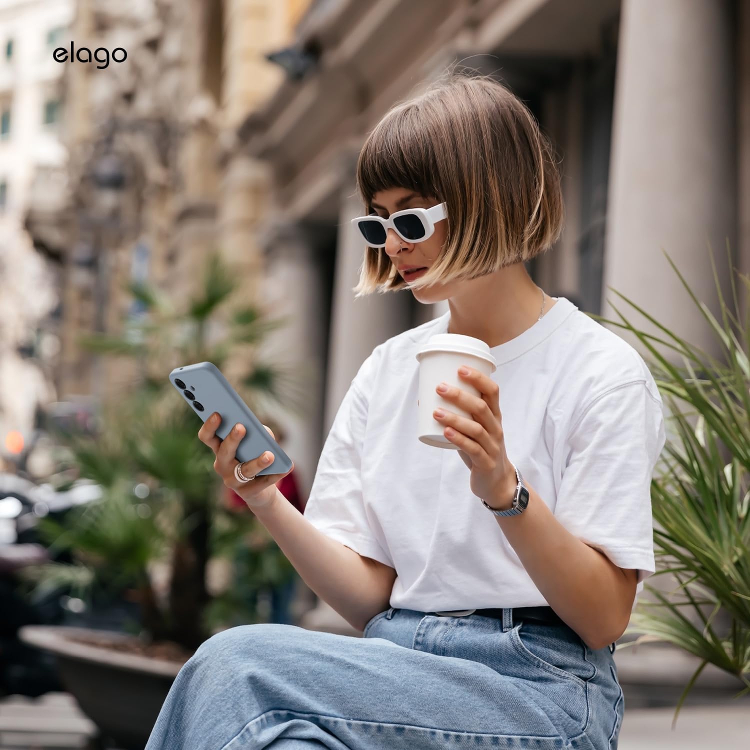 Elago compatible avec Samsung Galaxy S25, étui en silicone liquide, antichoc, étui mince pour téléphone, doublure douce en microfibre antirayure,