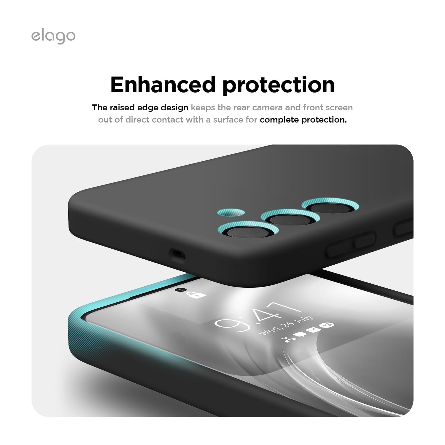 Elago Compatible avec Samsung Galaxy S25, étui en silicone liquide, antichoc, étui mince pour téléphone, doublure douce en microfibre antirayure,