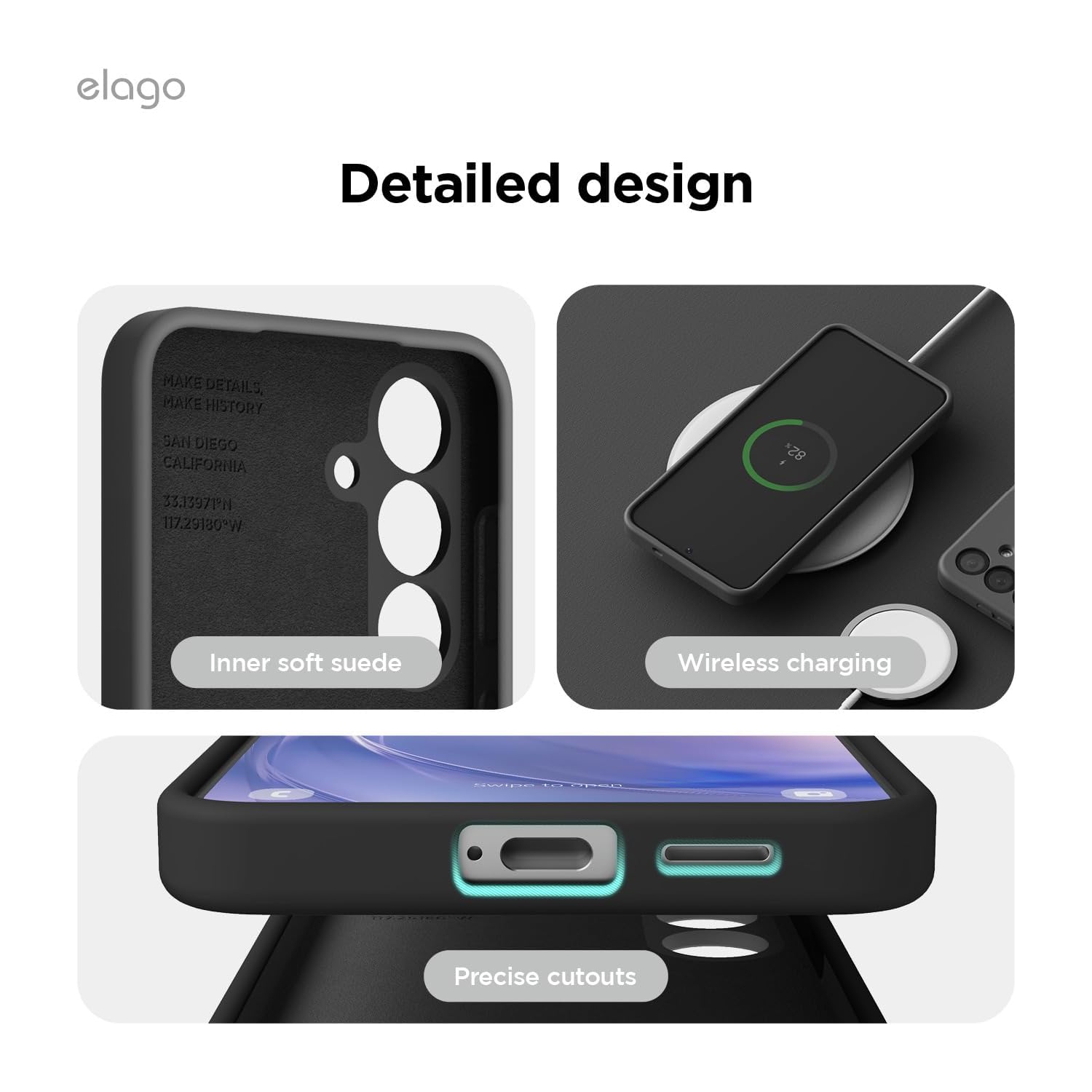 Elago Compatible avec Samsung Galaxy S25, étui en silicone liquide, antichoc, étui mince pour téléphone, doublure douce en microfibre antirayure,