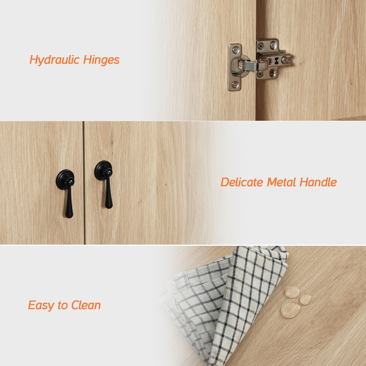 WAMPAT Sideboard Buffet Cabinet with Storage - 59" Large Farmhouse Buffet Cabinet with 2 Drawers and 4 Doors,Coffee Bar Storage Kitchen Cabinet