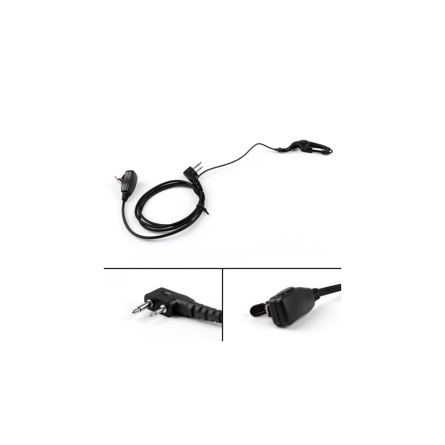 1 casque d'écoute à crochet auriculaire PTT pour radio ICOM IC-F3 IC-F4 IC-U12 V8 V82 F21 F26