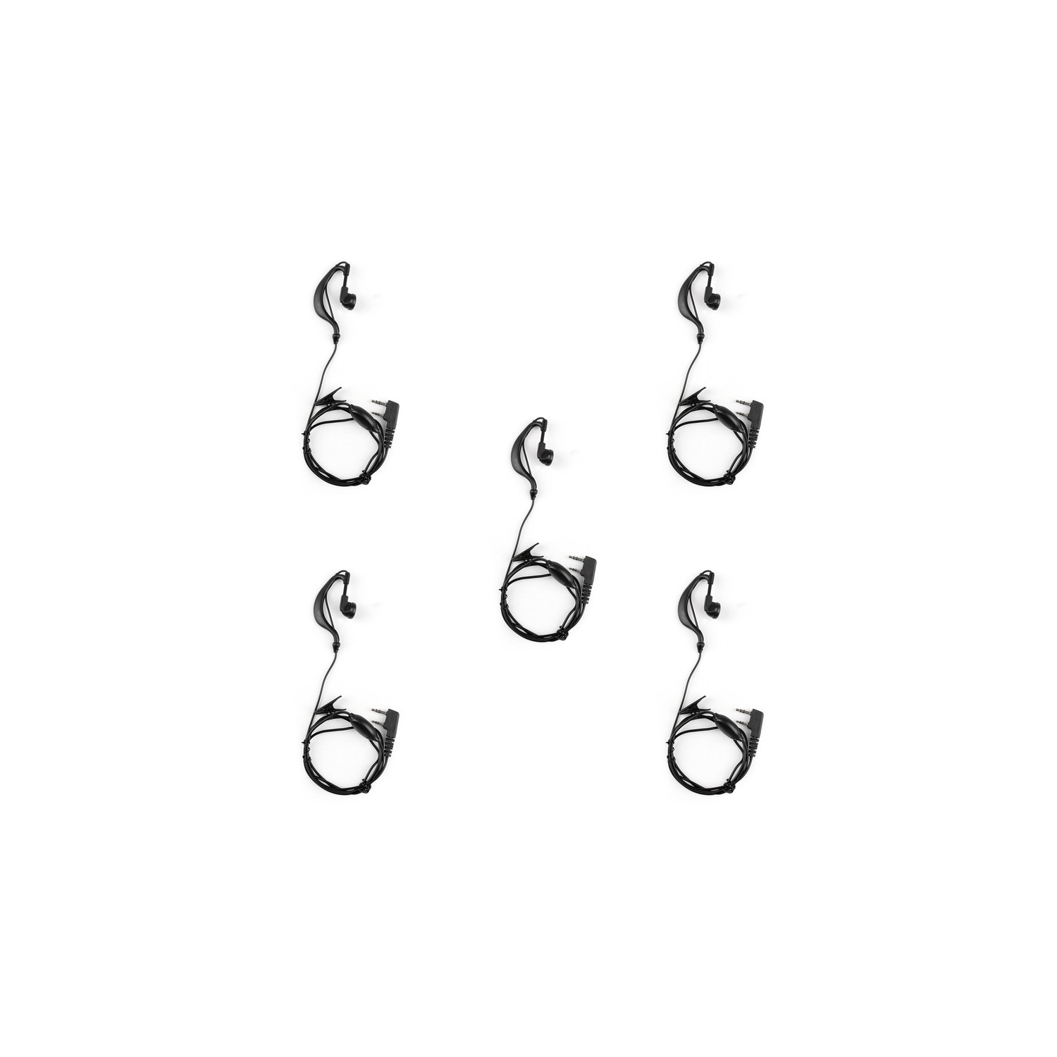 5x Headset Earpiece Earphone 2 Pin Mic For Baofeng Walkie Radio UV 5R BF 888s