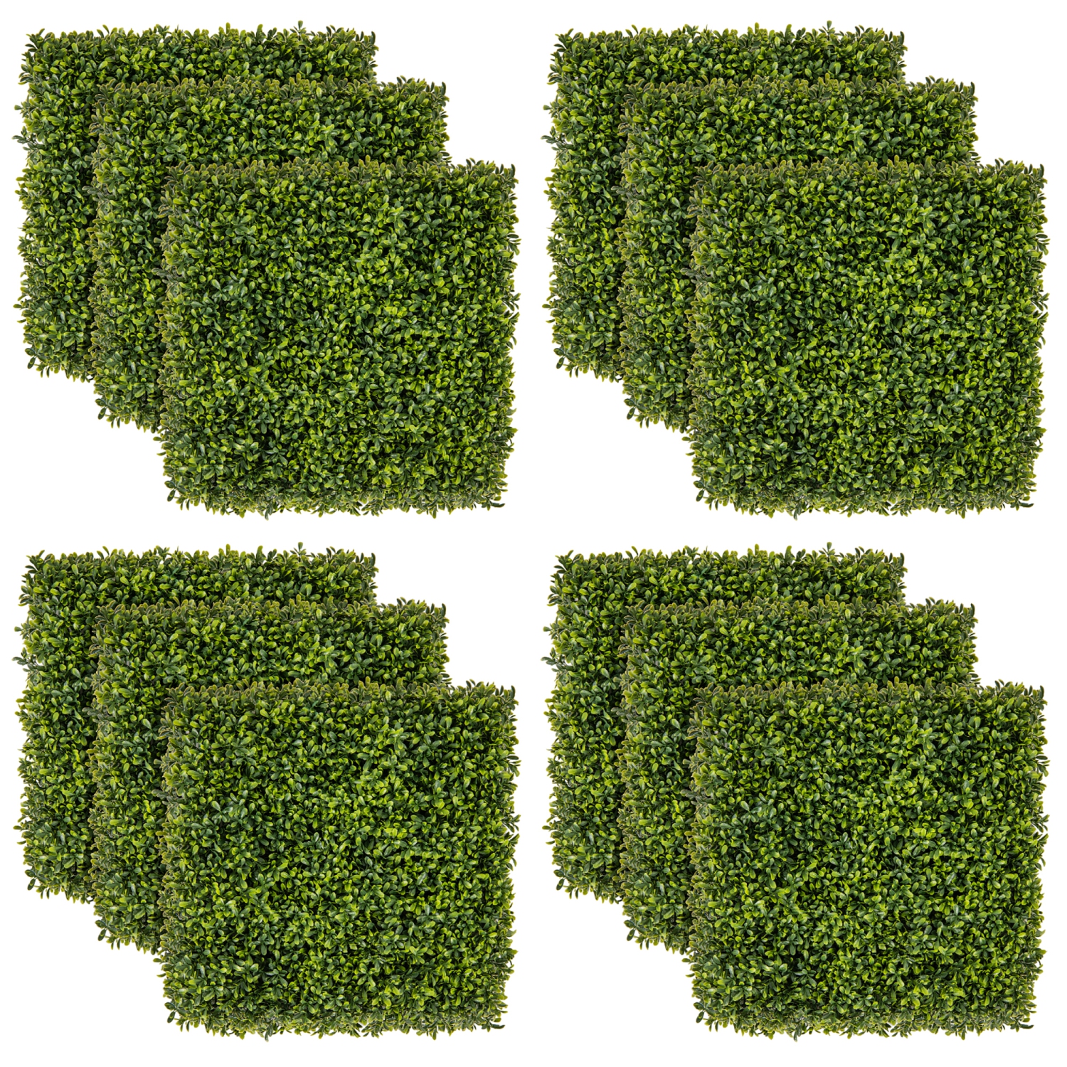 Gymax 12 PCS 20'' x 20'' Artificial Hedge Boxwood Panels w/ Decorative Grass Wall Panels