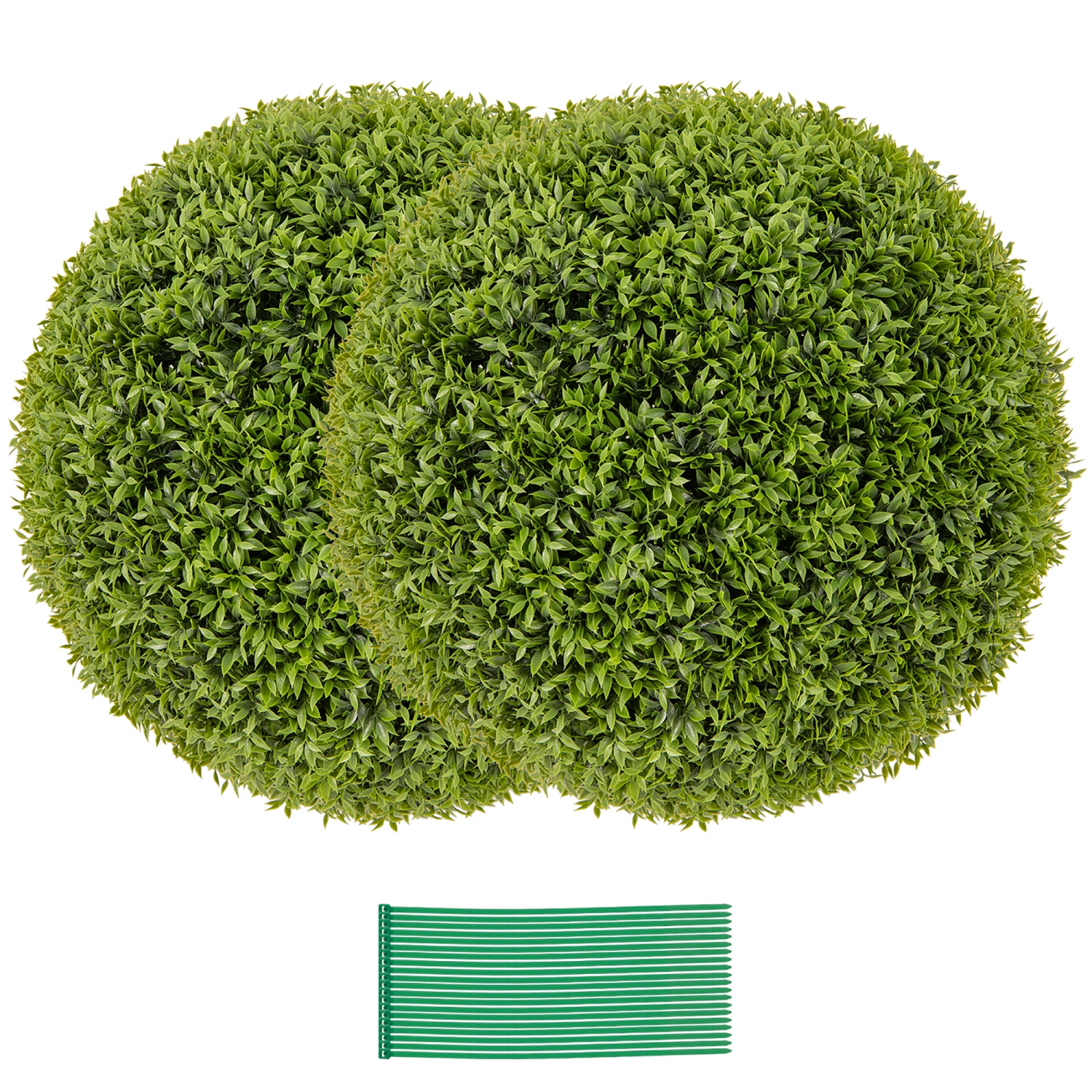 Gymax 2 PCS 20'' Faux Boxwood Topiary Balls w/ Sun-Protective PE Leaves Indoor Outdoor