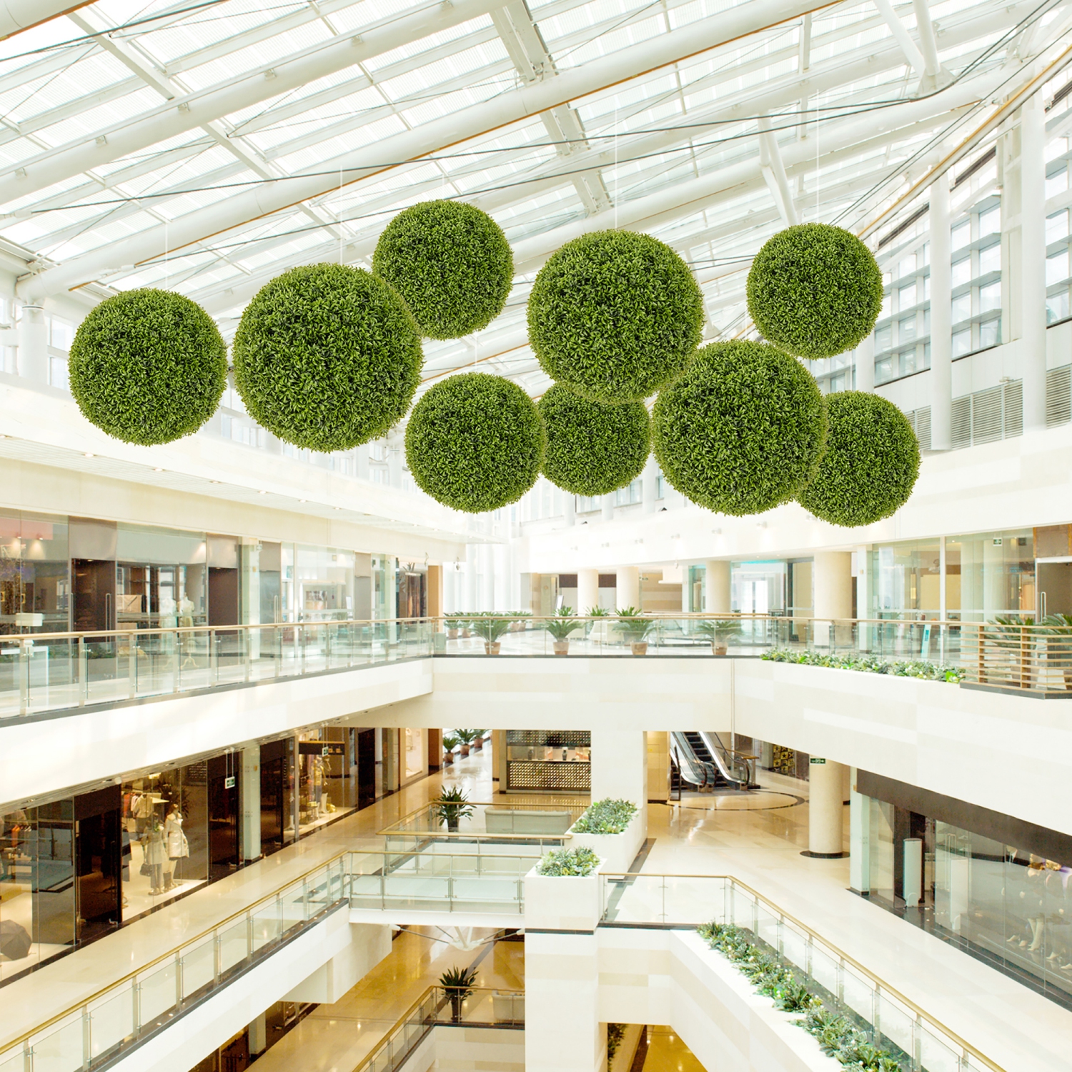 Gymax 2 PCS 20'' Faux Boxwood Topiary Balls w/ Sun-Protective PE Leaves Indoor Outdoor