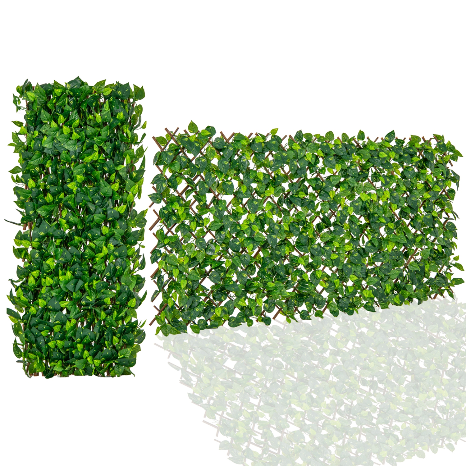 Gymax Expandable Fence Privacy Screen Decorative Faux Ivy Fencing Panel for Backdrop