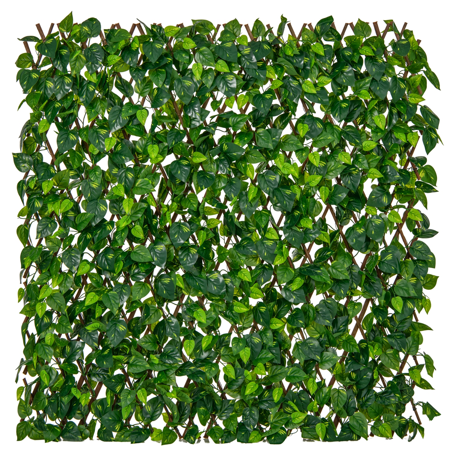 Gymax Expandable Fence Privacy Screen Decorative Faux Ivy Fencing Panel for Backdrop