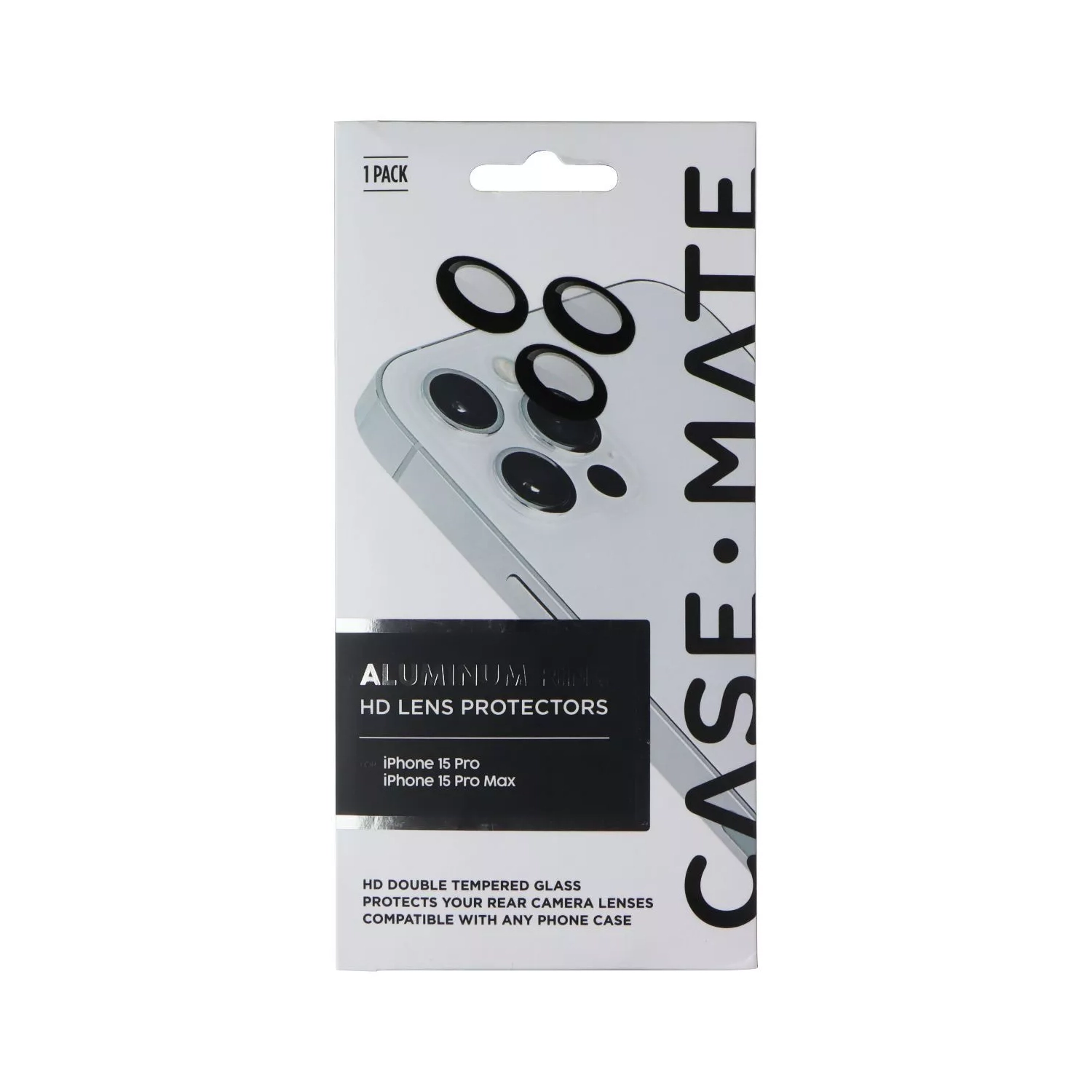 Protecteurs de lentille en aluminium Ring HD de Case-Mate pour iPhone 15 Pro/15 Pro Max - Noir