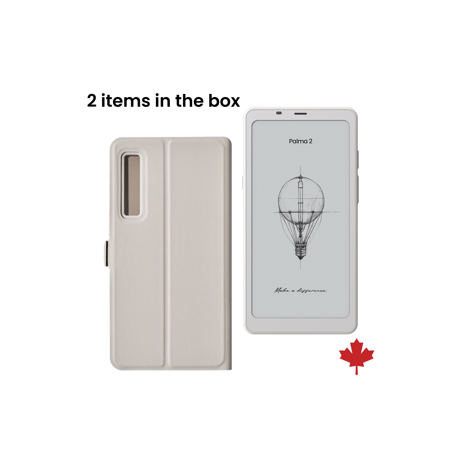 BOOX Palma 2 (White) Mobile ePaper + Original Flip-fold Protective Case Bundle