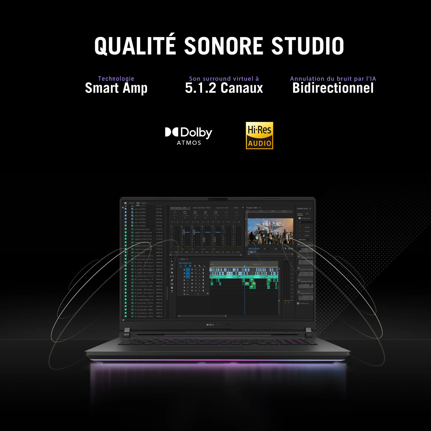 Portable jeu 18 po ROG Strix SCAR d'ASUS - Noir