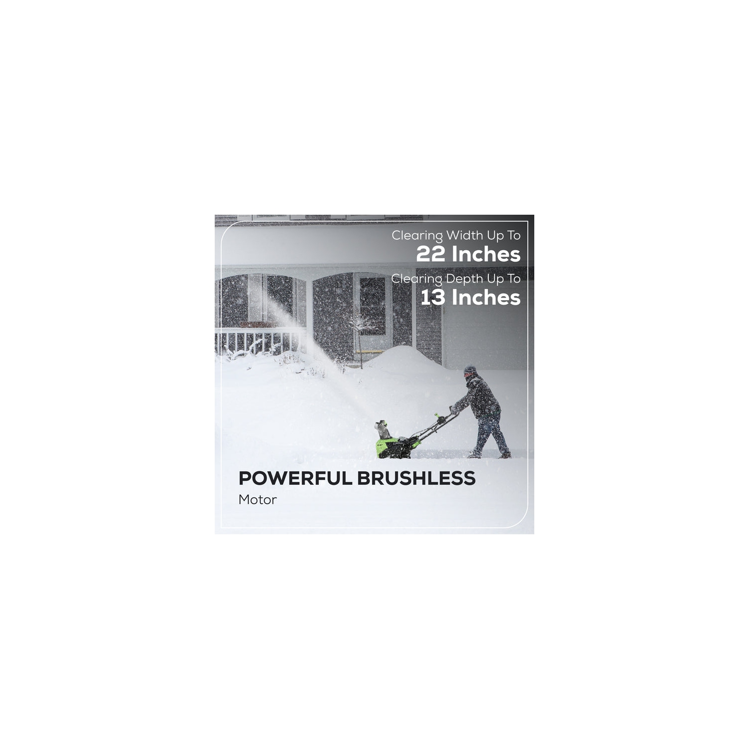 Souffleuse à neige sans balais de 22&nbsp;po 60&nbsp;V de Greenworks, batterie et chargeur non inclus