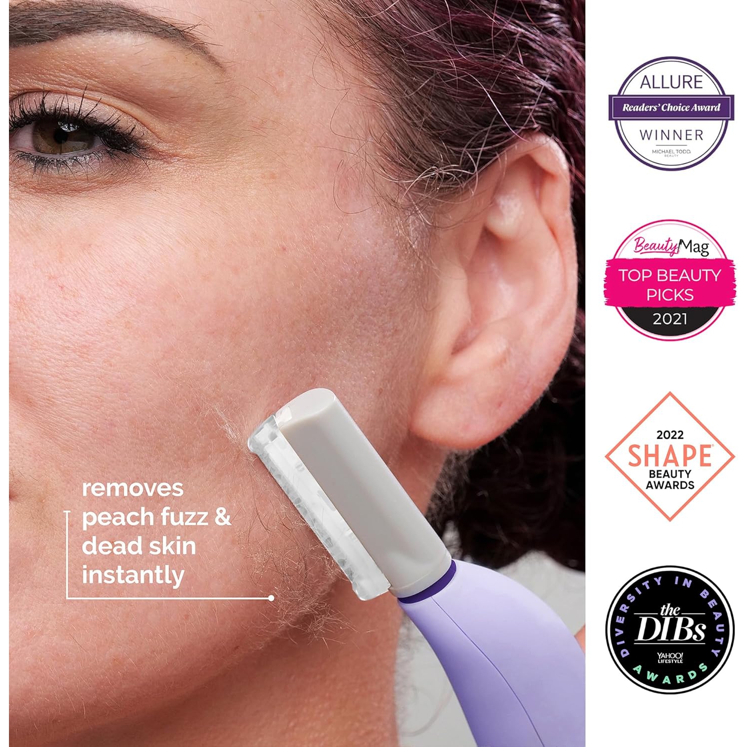 Michael Todd Beauty SONIC Technology Dermaplaning Tool - 2 in 1 Women’s Facial Exfoliation & Peach Fuzz Hair Removal System