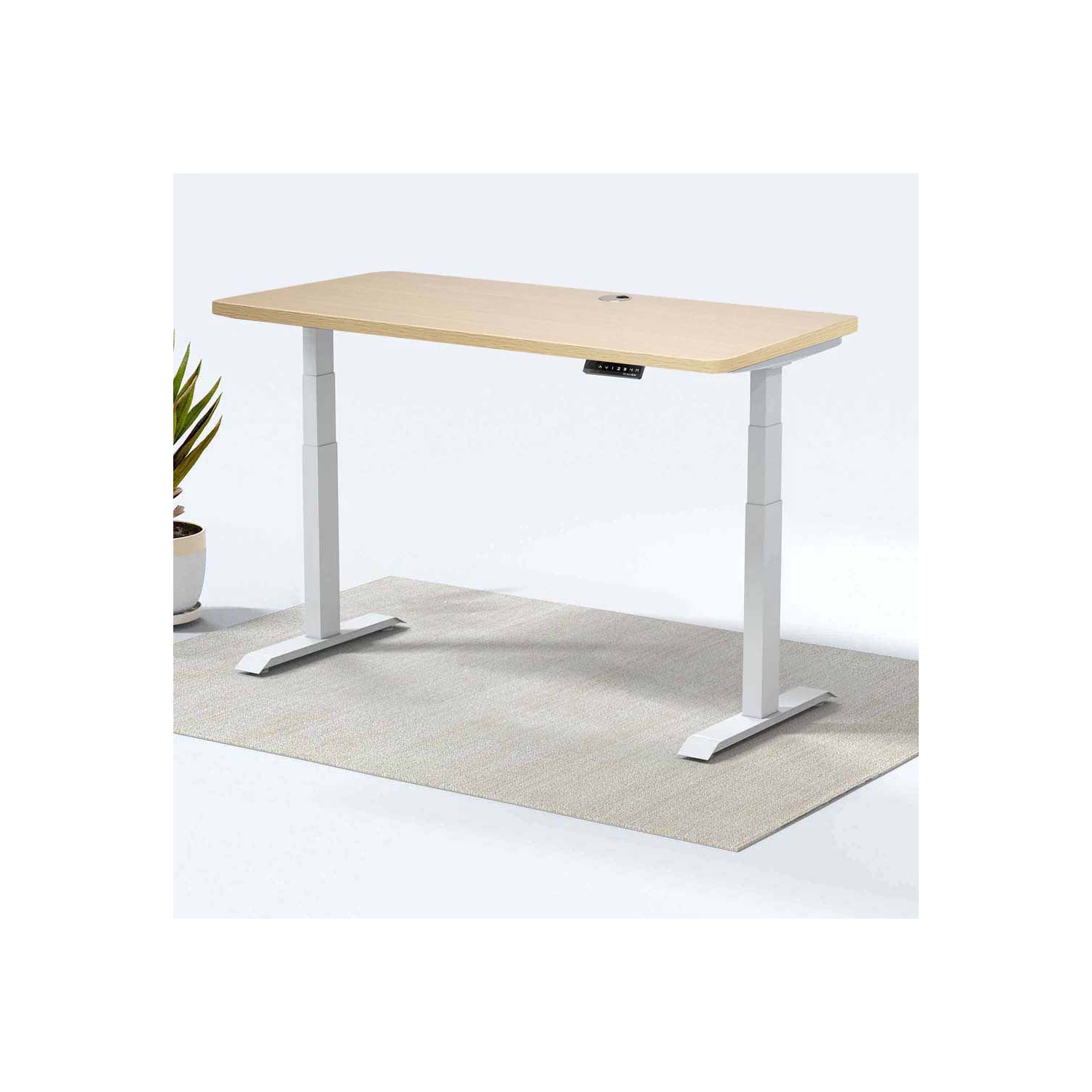 Table maison/bureau debout à hauteur réglable allemande à deux moteurs MotionGrey - Cadre blanc/table