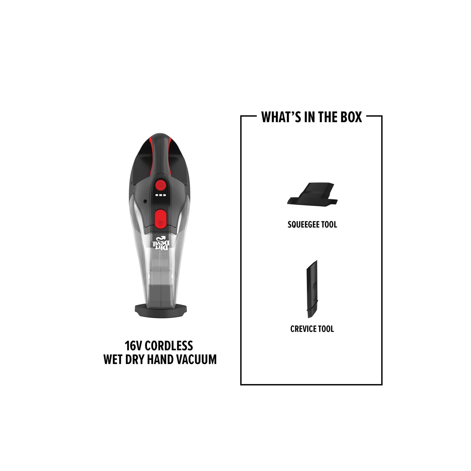 Refurbished Excellent - Dirt Devil 16V Wet-Dry Cordless Hand Vacuum with Squeegee BD30441VCA