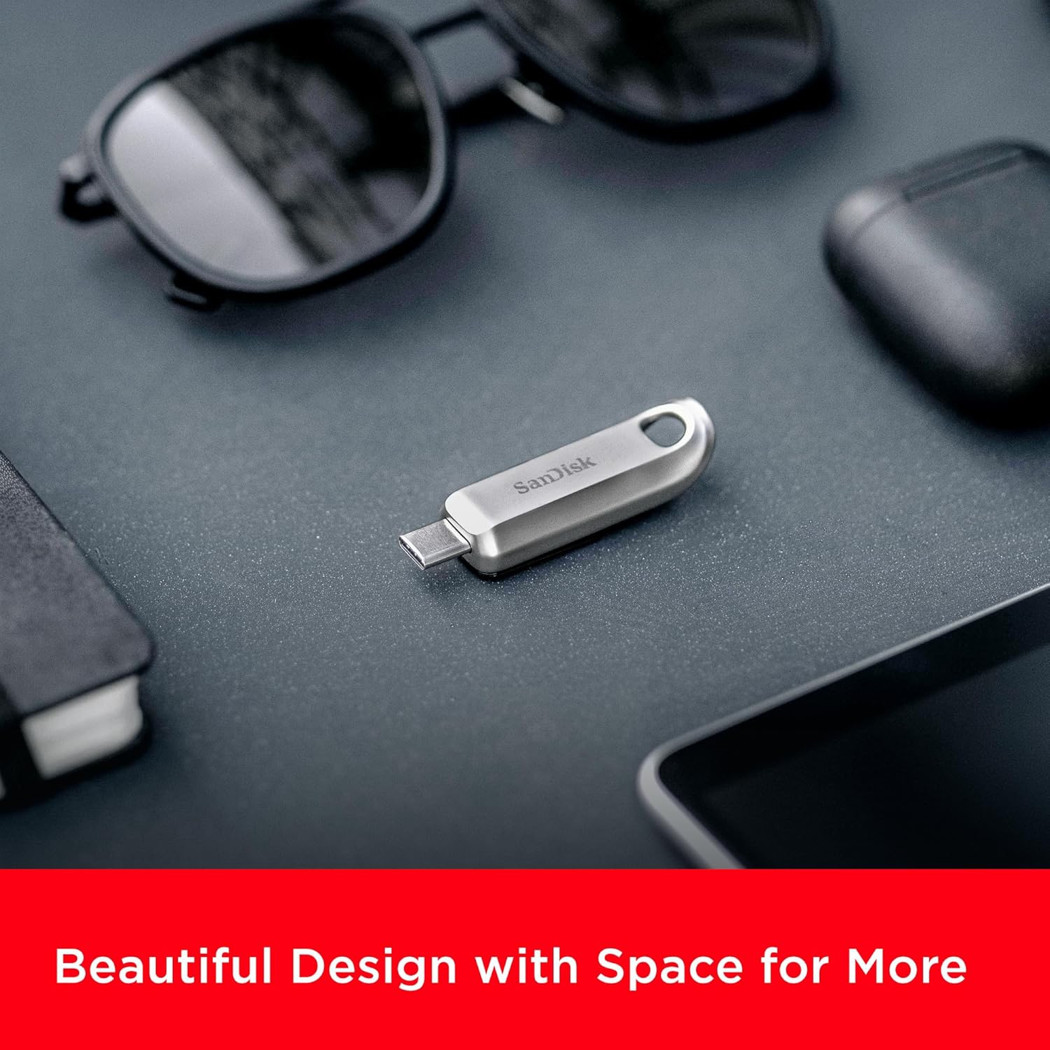 SanDisk 256GB Ultra Luxe USB Type-C Flash Drive - Up to 400MB/s, USB 3.2 Gen 1, Premium Metal Design - SDCZ75-256G-G46