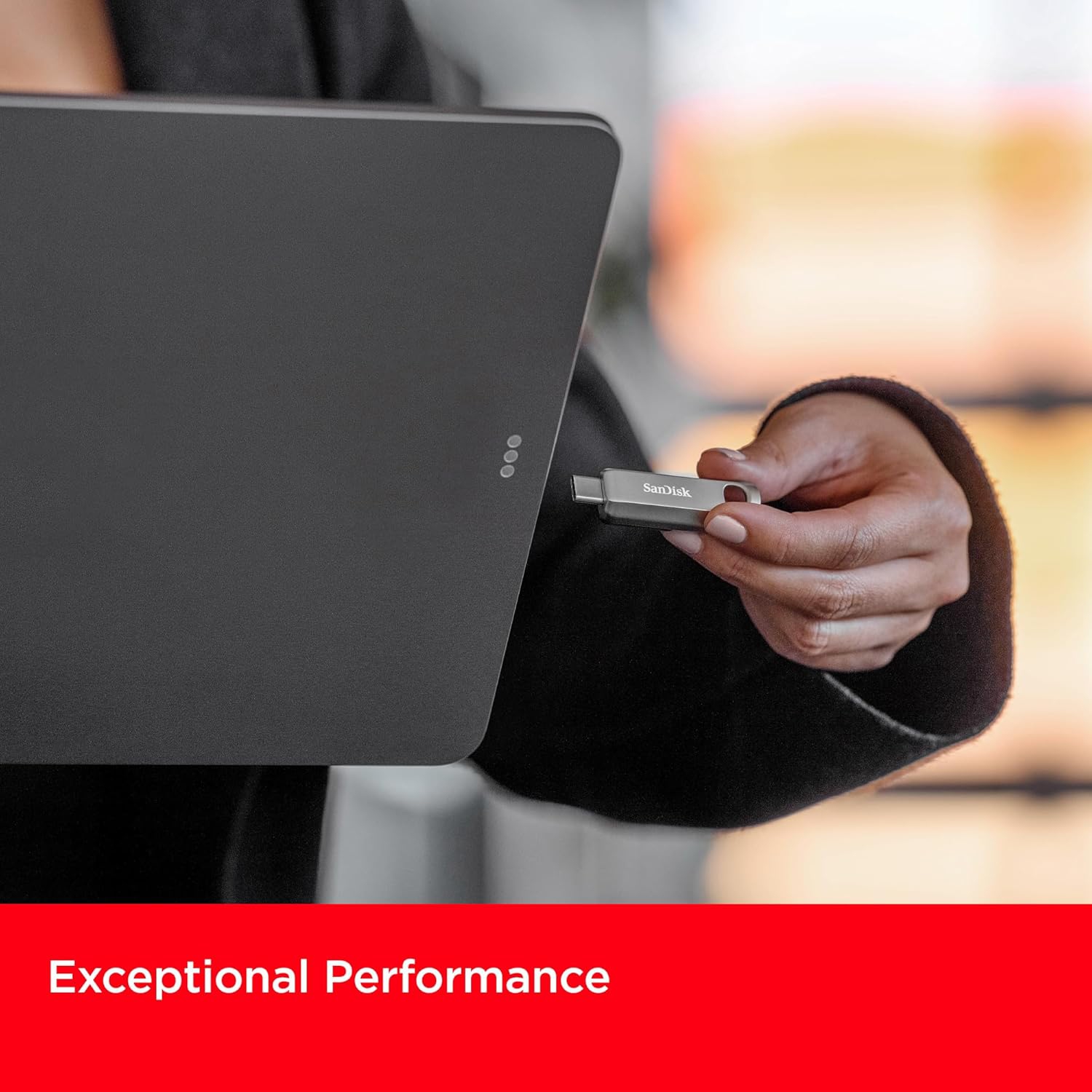 SanDisk 256GB Ultra Luxe USB Type-C Flash Drive - Up to 400MB/s, USB 3.2 Gen 1, Premium Metal Design - SDCZ75-256G-G46