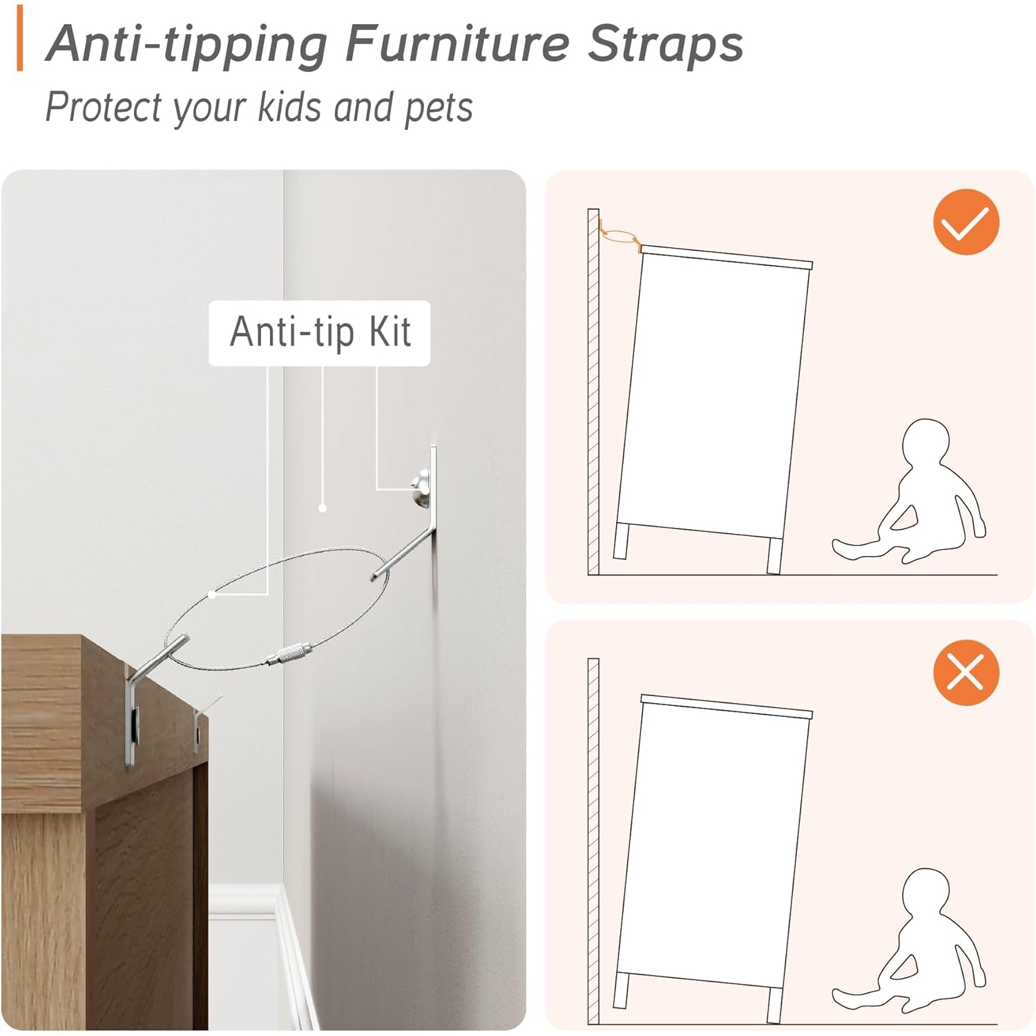 Commode à 6 tiroirs WAMPAT pour chambre à coucher, commode en bois Farmhouse, meuble pour téléviseur avec grands tiroirs en chêne, grande commode