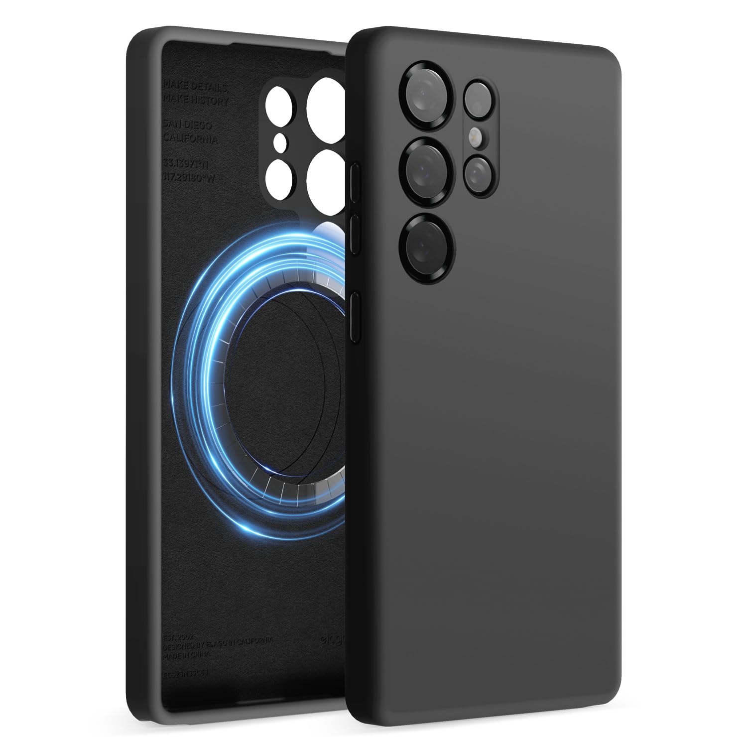 Elago compatible avec Samsung Galaxy S25 Ultra étui, étui magnétique en silicone, pour accessoires MagSafe, couverture de protection, antichoc,