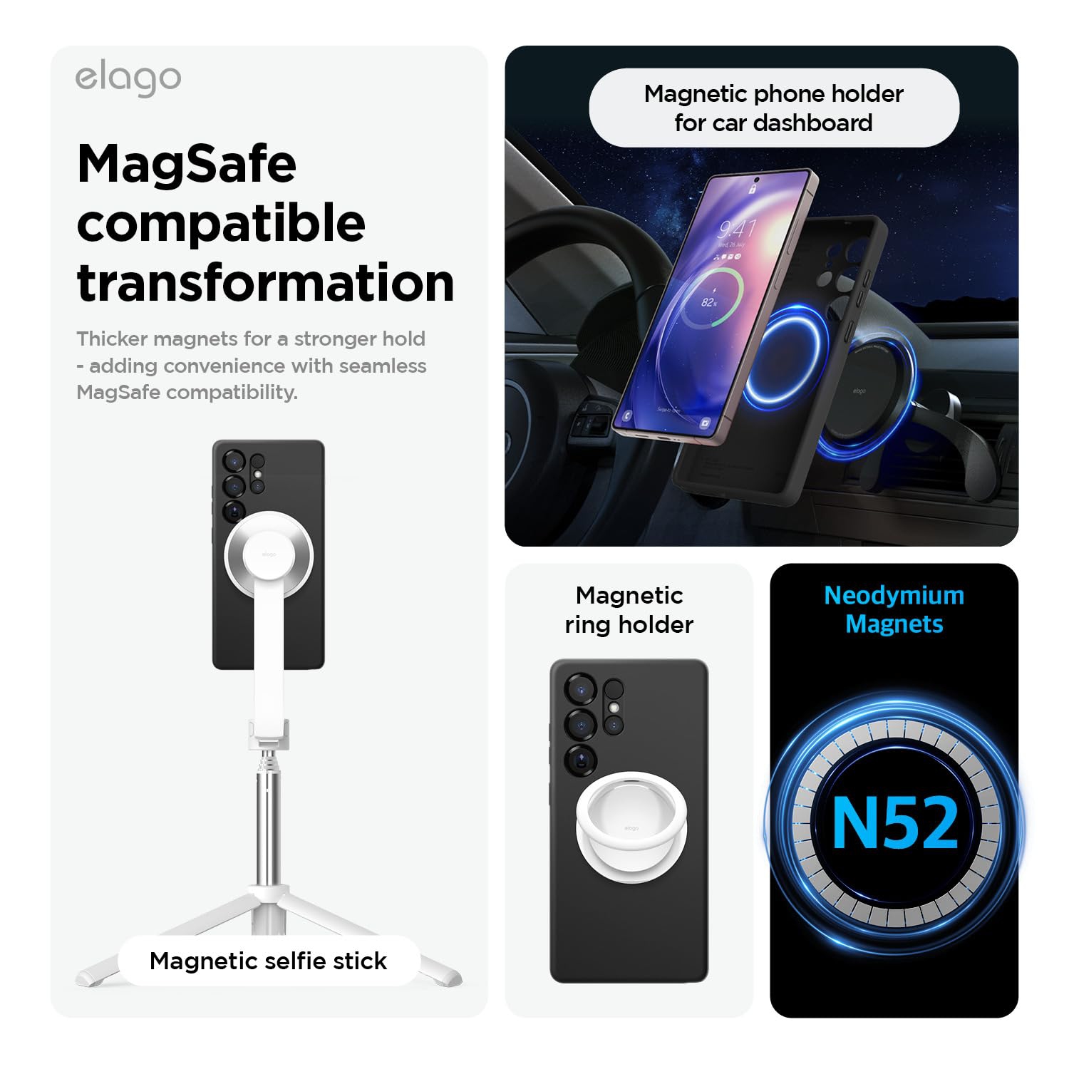 Elago compatible avec Samsung Galaxy S25 Ultra étui, étui magnétique en silicone, pour accessoires MagSafe, couverture de protection, antichoc,