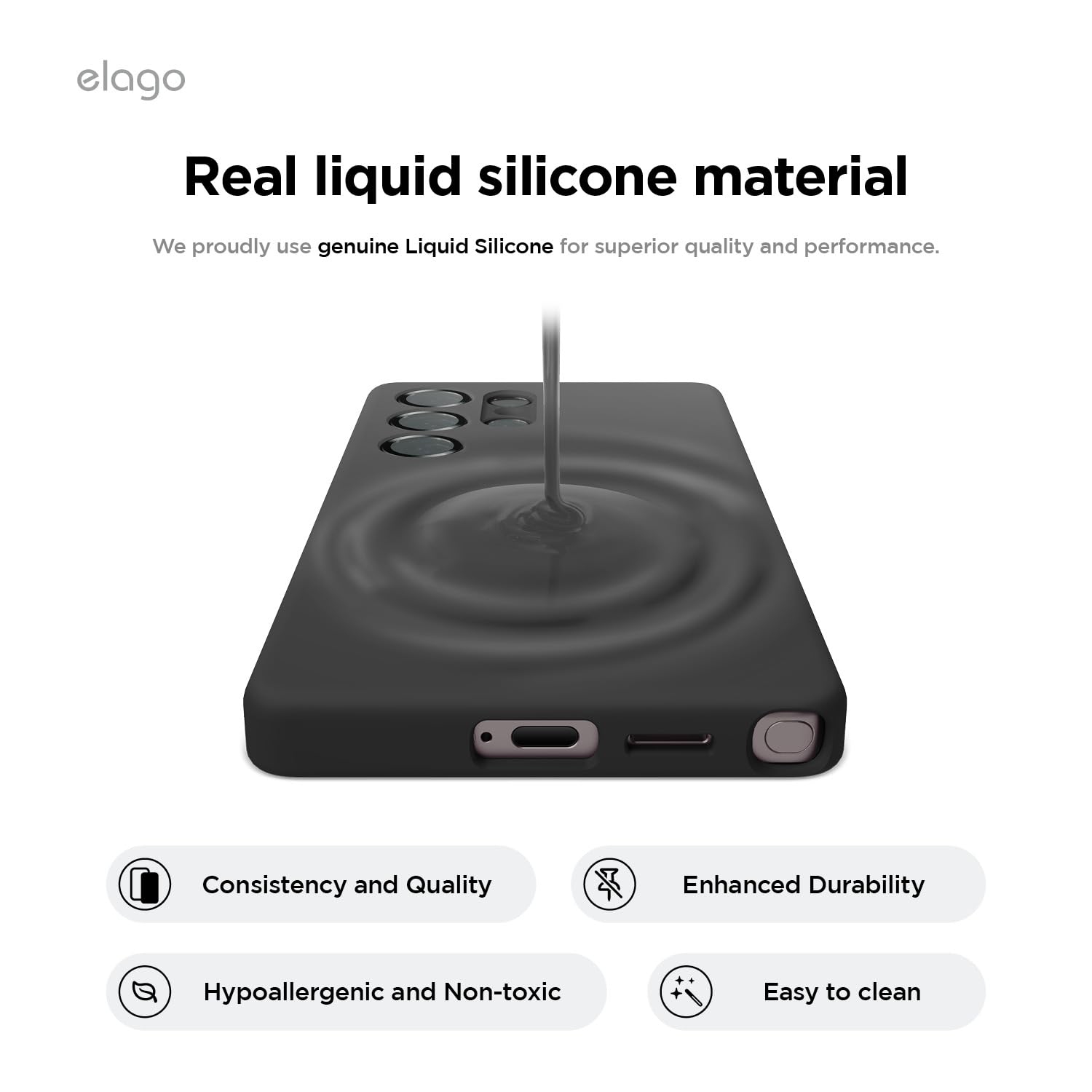 Elago compatible avec Samsung Galaxy S25 Ultra étui, étui magnétique en silicone, pour accessoires MagSafe, couverture de protection, antichoc,