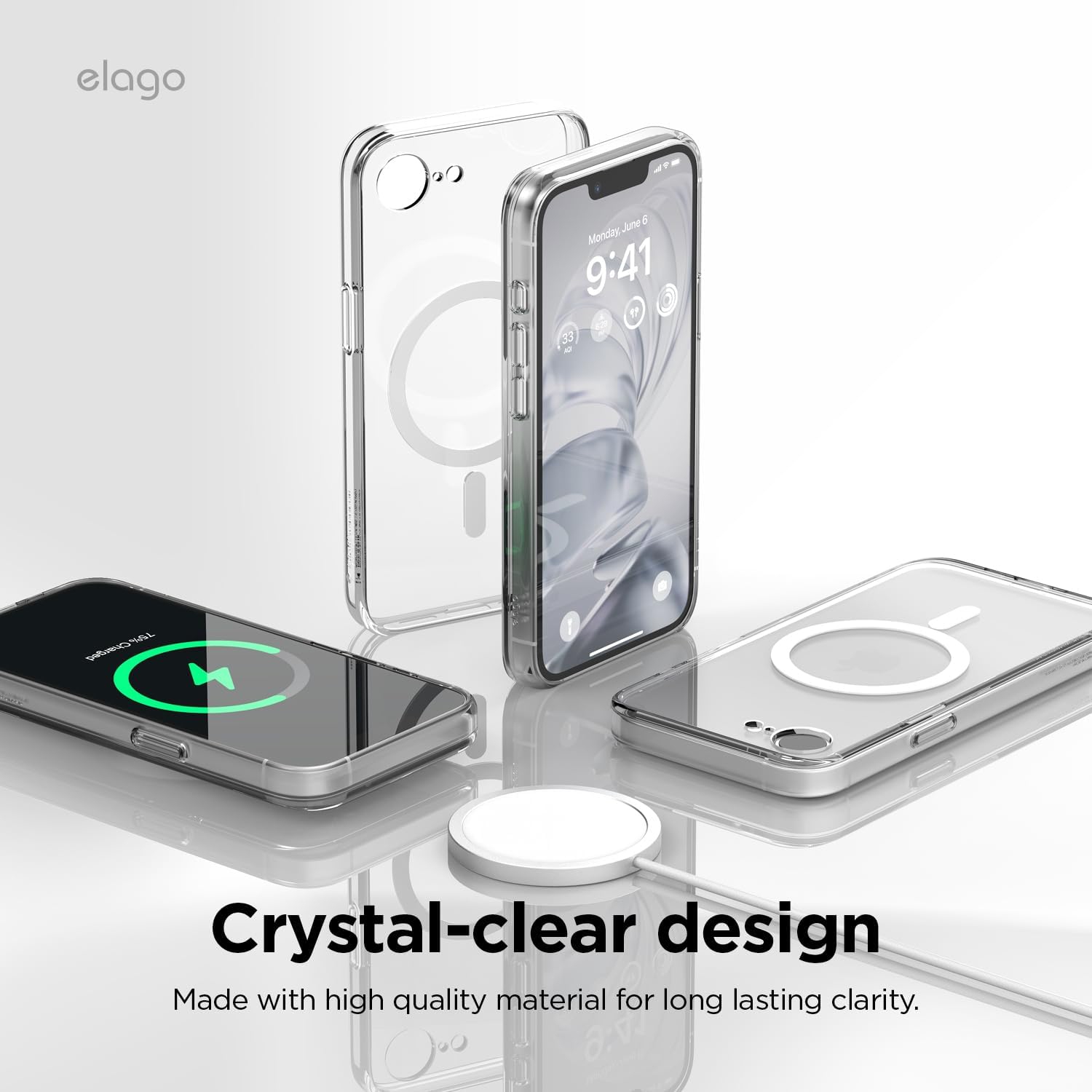 Étui hybride magnétique Elago compatible avec iPhone 16e, prise en charge MagSafe, résistant aux rayures, antichoc