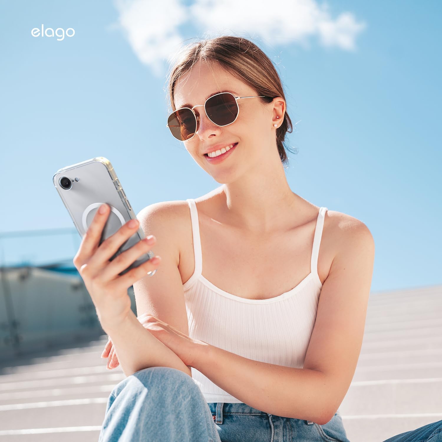 Étui hybride magnétique Elago compatible avec iPhone 16e, prise en charge MagSafe, résistant aux rayures, antichoc