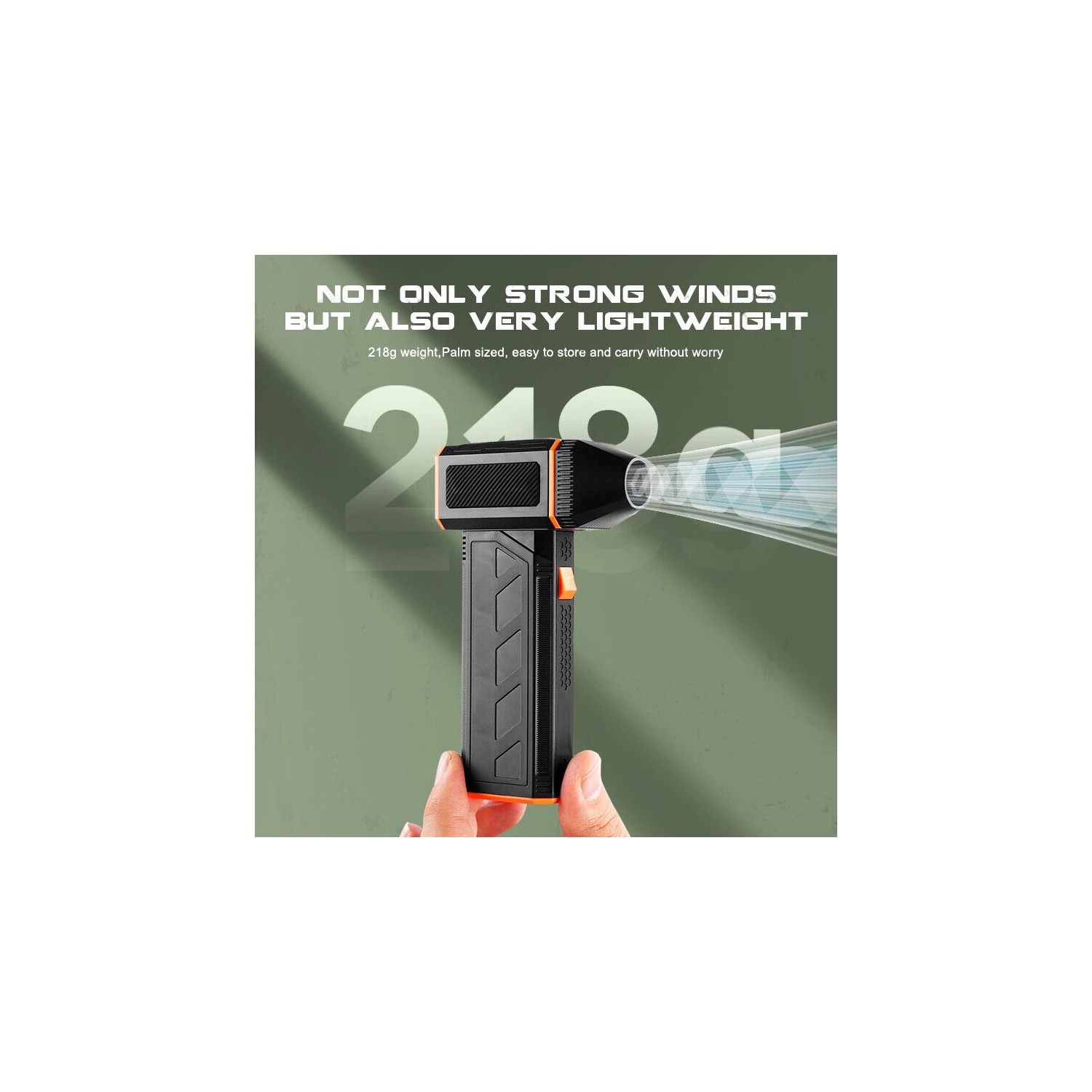 Dépoussiéreuse à air comprimé de 120000&nbsp;tr/min – Ventilateur turbo sans fil réglable à 3 vitesses – Noir