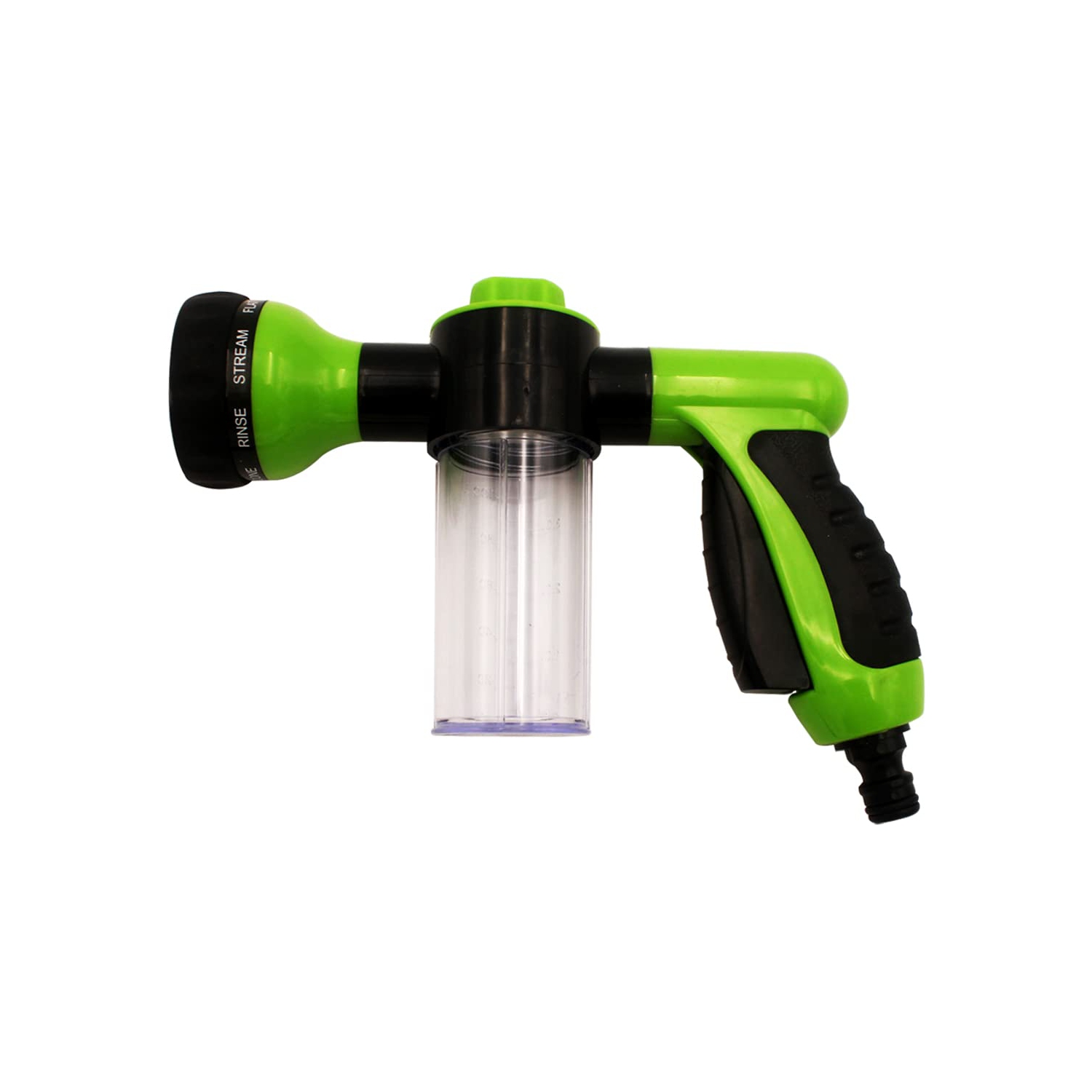 Pistolet mousse lave-auto , CAN Jet Wash Accessoires d'arrosage 8 Motifs d'arrosage réglables -Vert-Noir