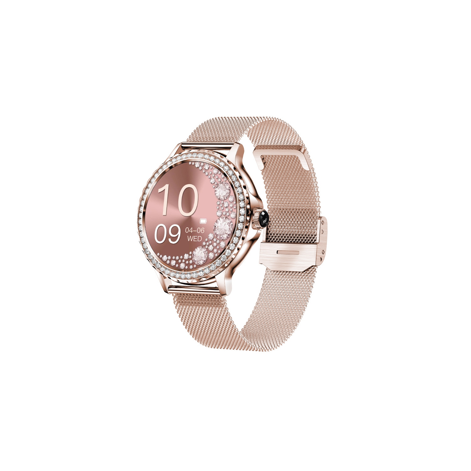 Montre intelligente pour Lady Bluetooth Call , Mode Sport Fitness Femme Montre intelligente , Motifs à faire soi-même pour iOS Android - Rose
