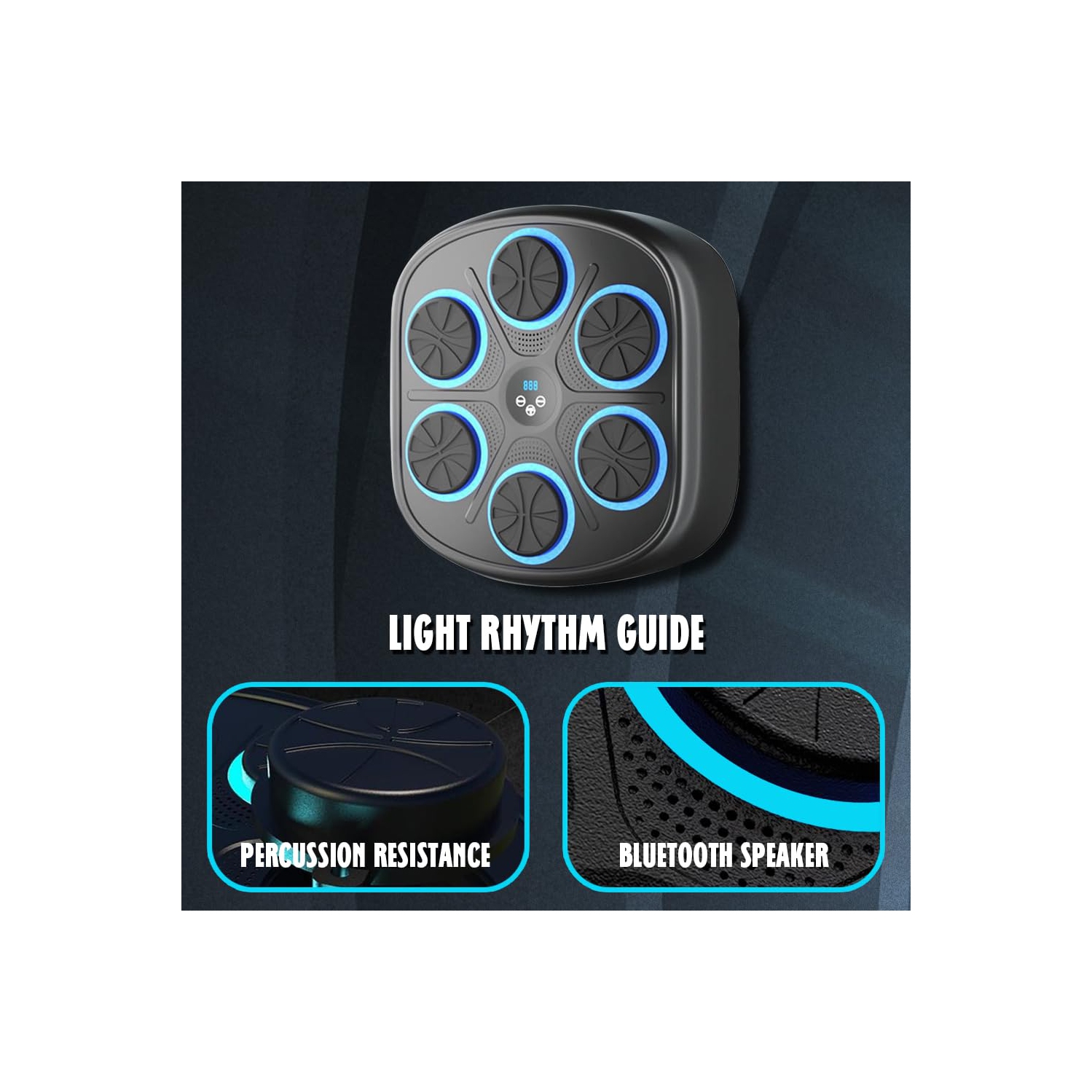 Boxe de musique intelligente, pour adultes et adolescents, machine d'entraînement avec support mural électronique LED, et gants de boxe haut de gamme