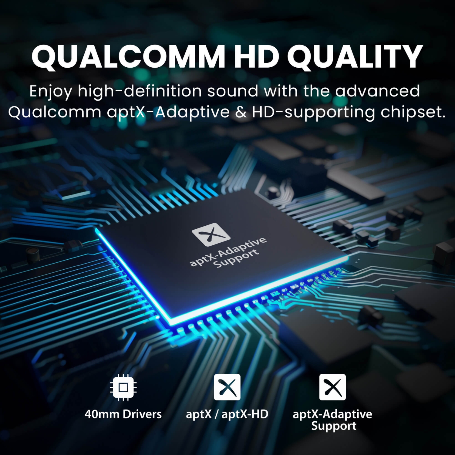 Avantree Audition 3 - Bluetooth 5.3 Over Ear Headphones with Wireless Charging Dock, aptX-Adaptive & HD Support, Clear Voice and Boosted Volume,