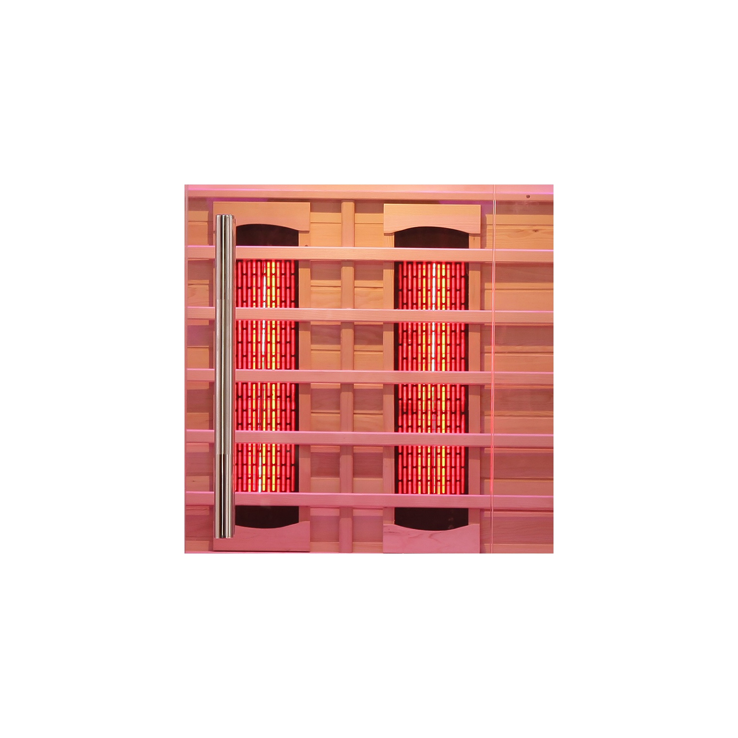 Blisspod Venetian 2-Person Full Spectrum Indoor Premium Canadian Hemlock Low EMF Sauna 10 Heaters Chromotherapy Reflexology