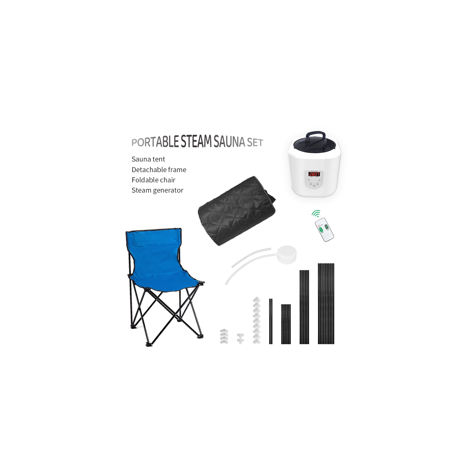 Blisspod Portable Personal Full Body 60 Min Rapid Steam Sauna | Pentagonal | 1600 Watts | 3.6L Stronger Steamer | 90X90X190cm