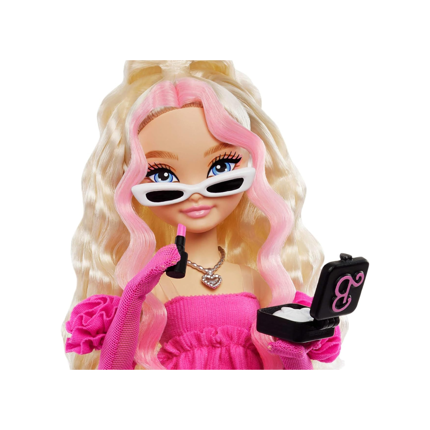 Barbie Dream Besties Doll & Accessories Playset, Barbie “Malibu” Posable Fashion Doll with Wavy Blonde Hair, 11 Makeup & Hair Themed Pieces