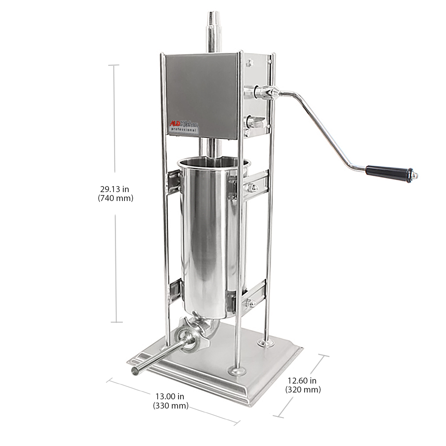Poussoir à saucisses A-FV05S | Commande manuelle | 5&nbsp;L | Machine à saucisses verticale
