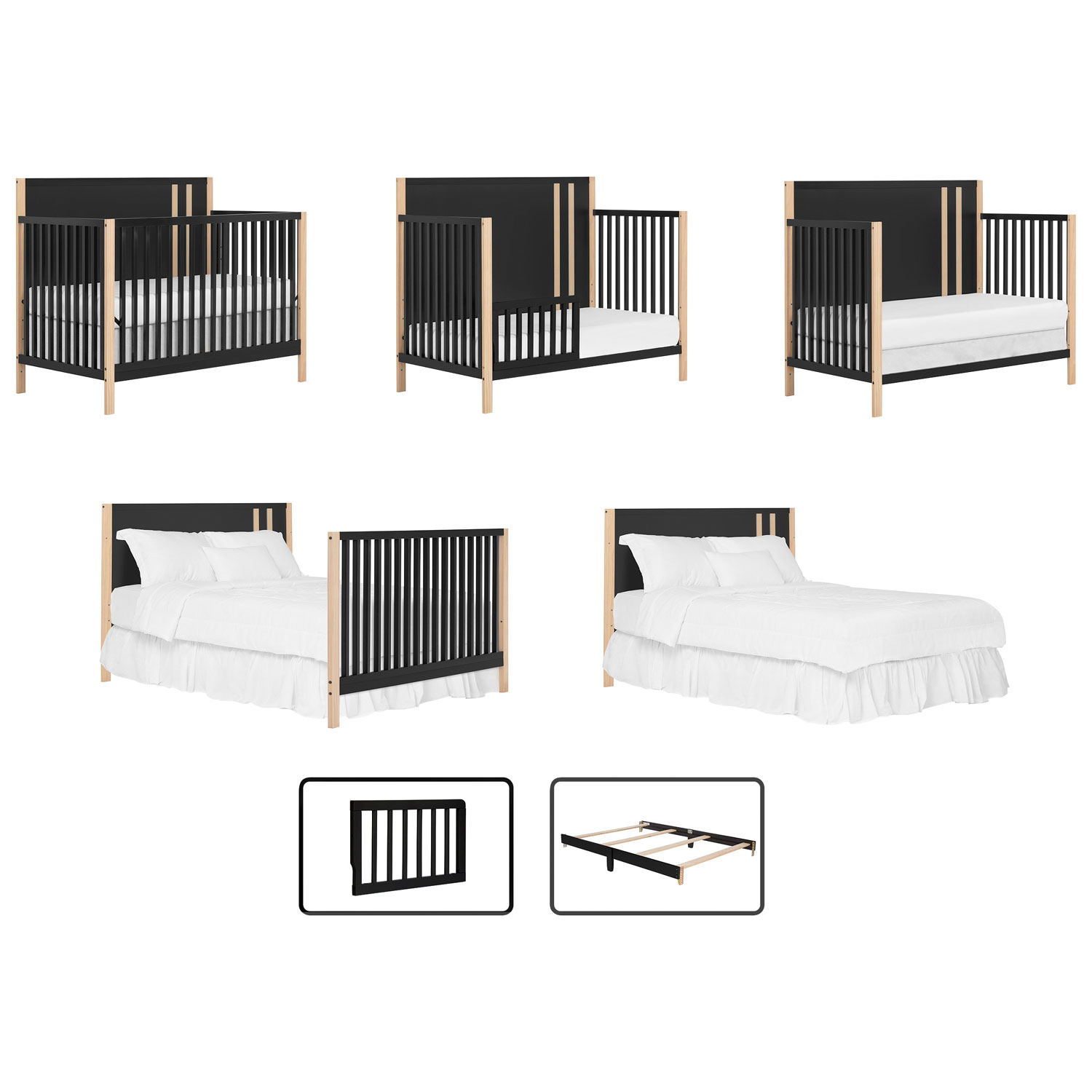 Dream On Me Soho Convertible Crib - Matte Black Vinatge