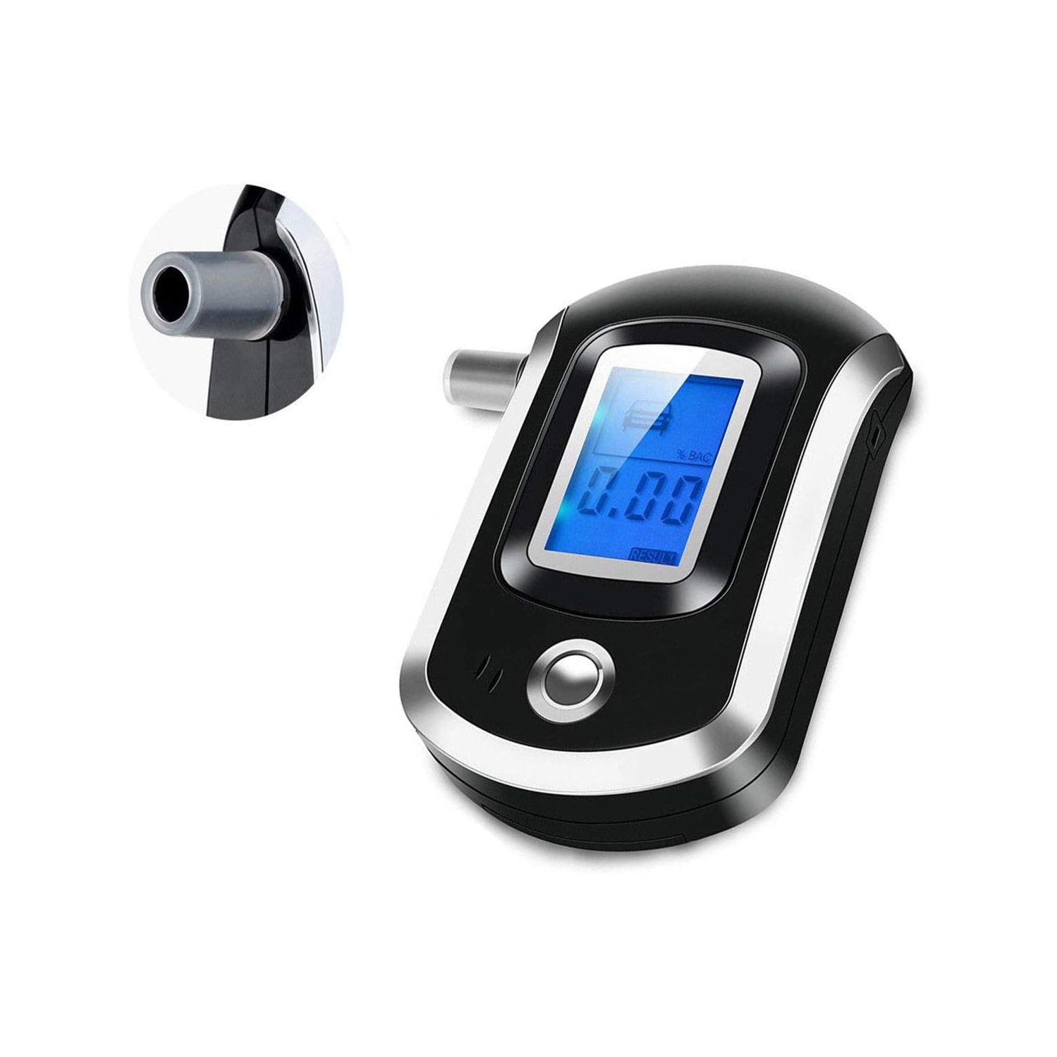 Testeur d'alcool, testeur d'alcool LCD avec 5 porte-cigarettes, analyseur d'alcool portatif rechargeable par USB