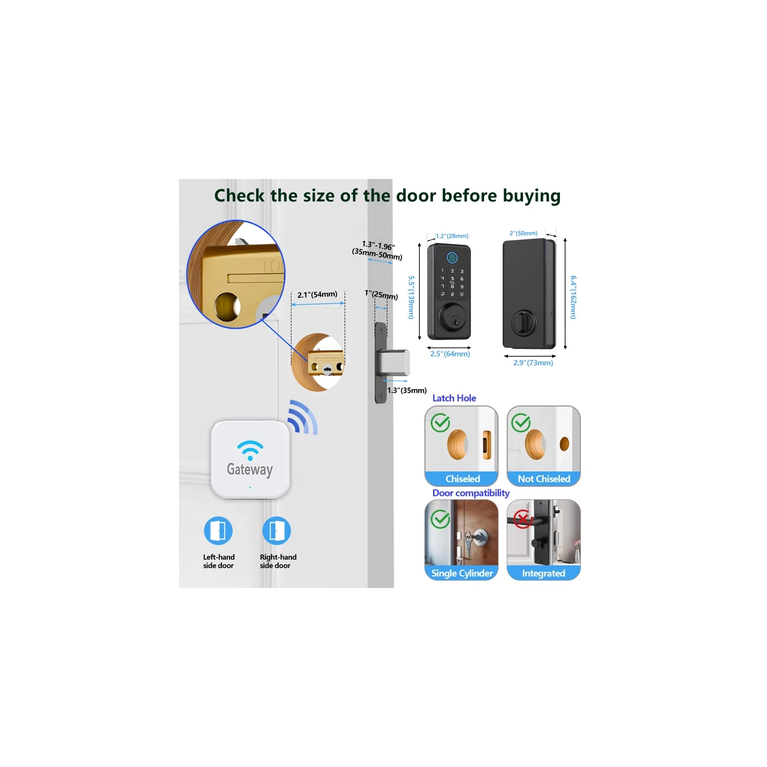 Secusly WIFI Smart Door Lock Electronic Lock with Gateway