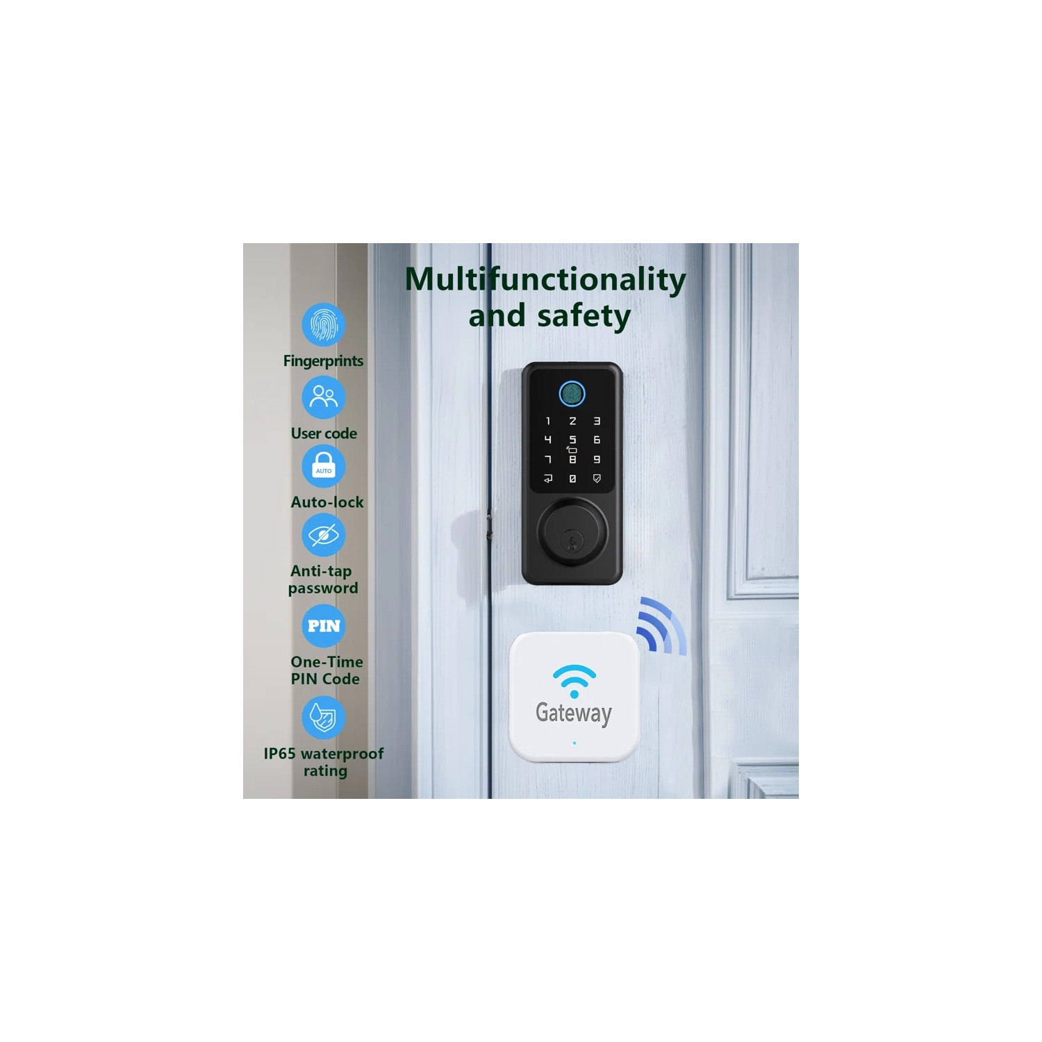 Secusly WIFI Smart Door Lock Electronic Lock with Gateway