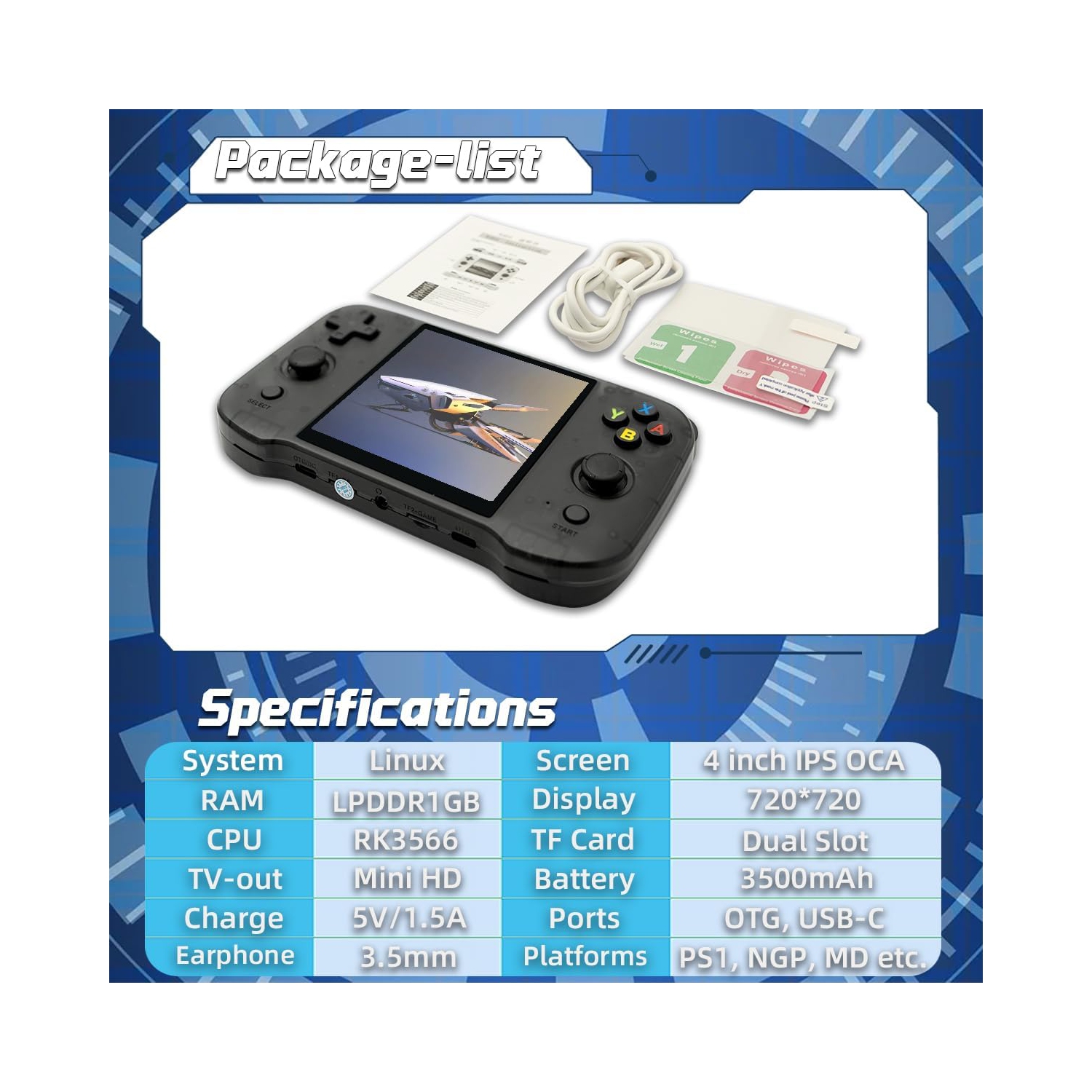 R46S Handheld Game Console 4 inch 64GB