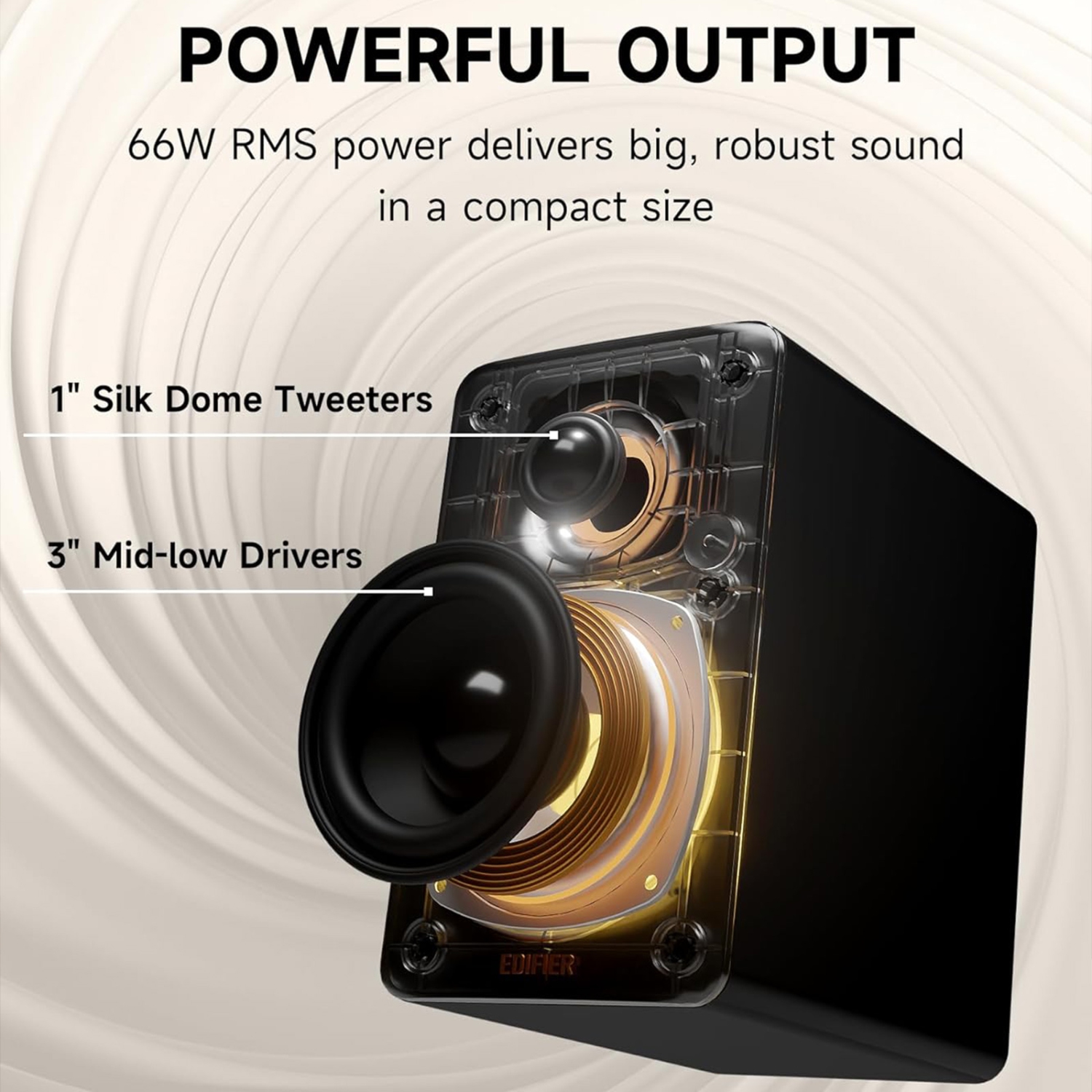 Edifier&nbsp;Bookshelf&nbsp;Speakers,&nbsp;66W&nbsp;RMS&nbsp;Desktop&nbsp;Speakers&nbsp;with&nbsp;Stands